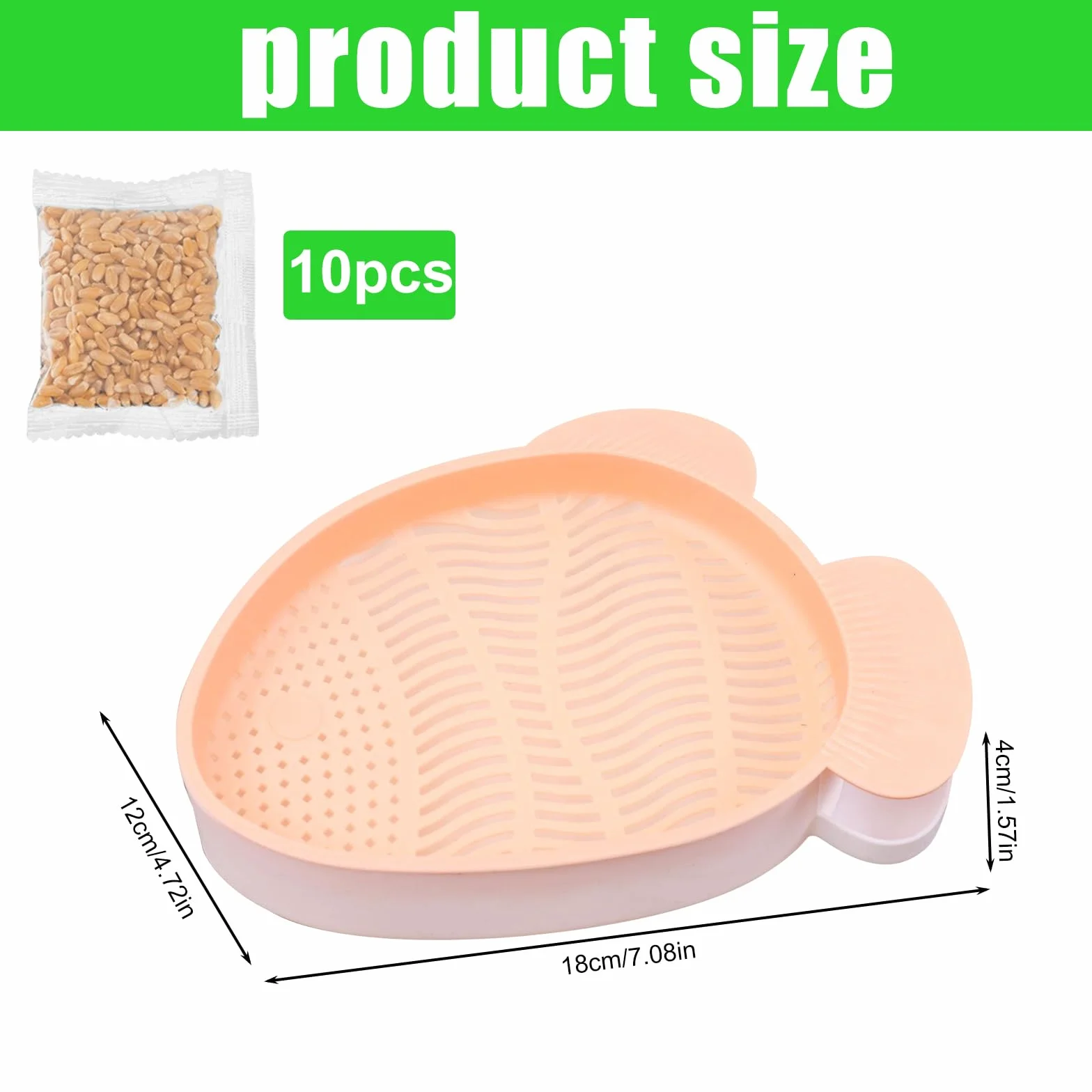 Plateau de Croissance en Forme de Poisson pour Chat HOMURY - 2 Pièces Plastique, Boîte Hydroponique avec 10 Sacs de Graines
