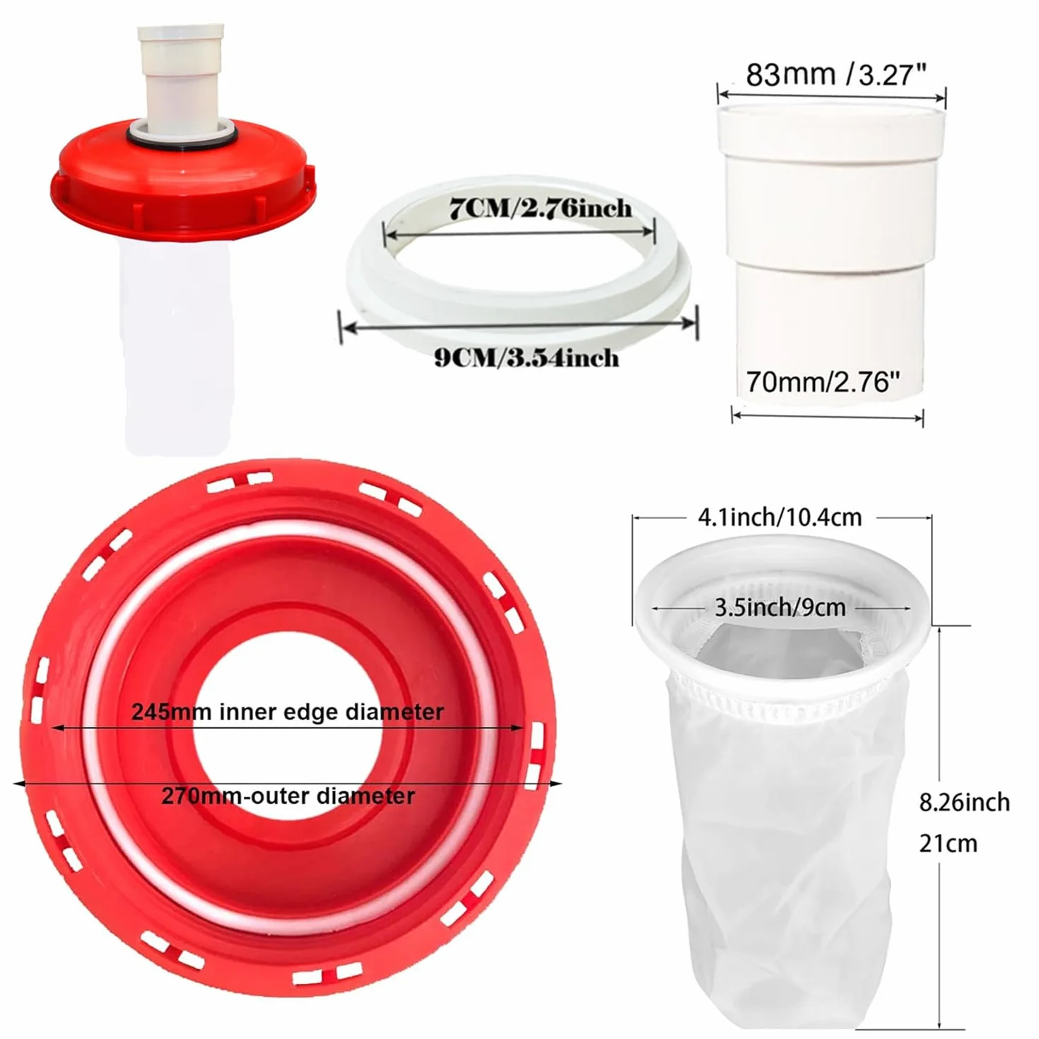 Couvercle de Réservoir IBC 180° avec Filtre en Nylon Lavable 245 mm pour Eau de Pluie 1000 L
