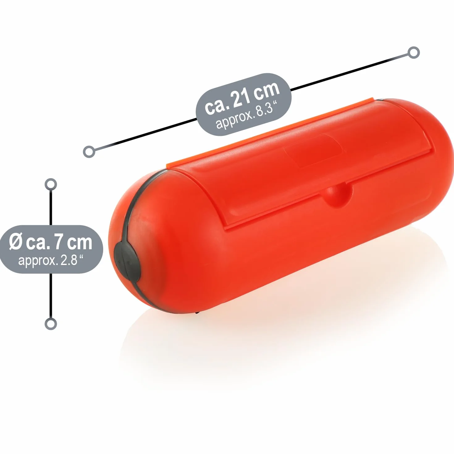 COM-FOUR® 3x boîtier de protection pour connexion enfichable, boîtier de protection pour usage intérieur et extérieur, capsule de protection pour rallonge, sécurité pour fiche et prise Schuko (Orange)