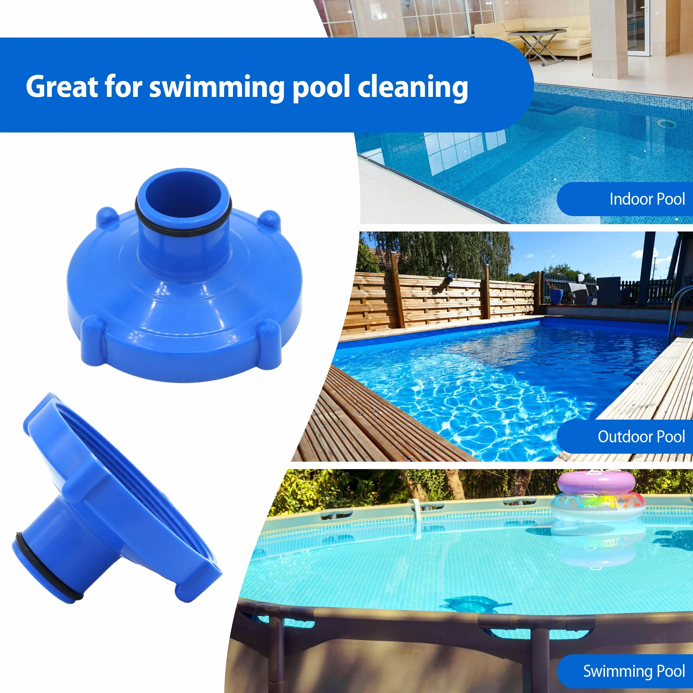 PF DOGGY Adaptateur Traîneau Raccord Vis 80 mm Tube 32 mm Bleu Compatible Filtre Intex 11070 Nettoyage Piscine