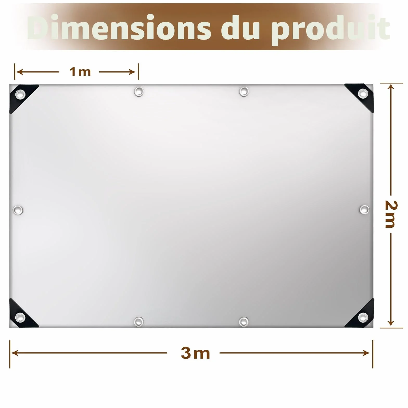 Bâche imperméable et résistante en polyéthylène pour extérieur,épaisseur de 160 g/m²,résistante au Gel et aux UV,pour Jardin,tonnelle,Camping,Meubles,abri de Jardin