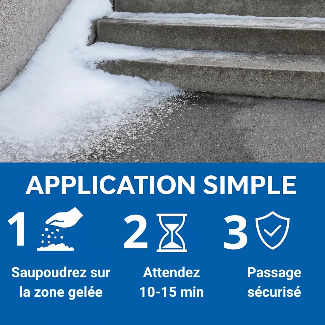 Sel de déneigement au calcium -50°C 8kg, action rapide longue durée non agressif animaux matériaux