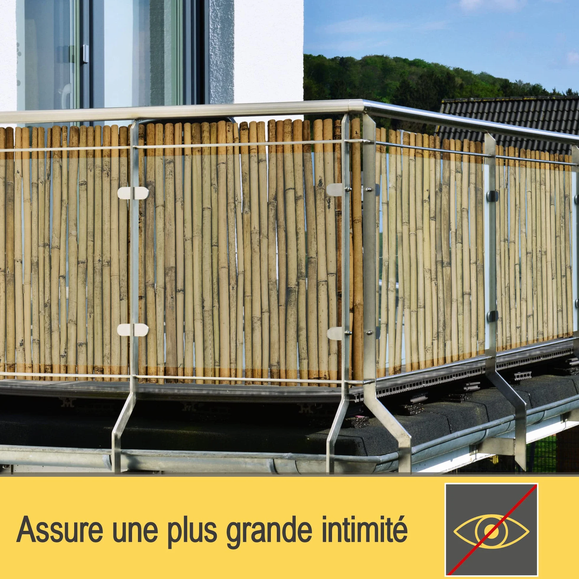 Sol Vision B38 180x250 cm FSC Brise Vue Balcon Jardin Pare Soleil Naturel Robuste