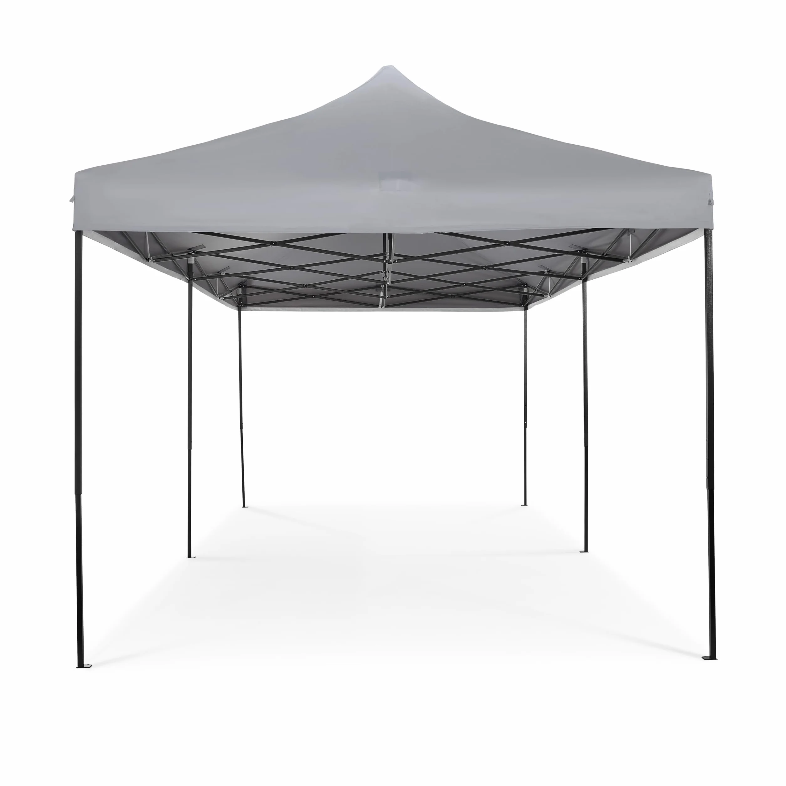 Tonnelle Pliante 3x6m avec Accessoires, Entièrement Étanche Gris Métallisé