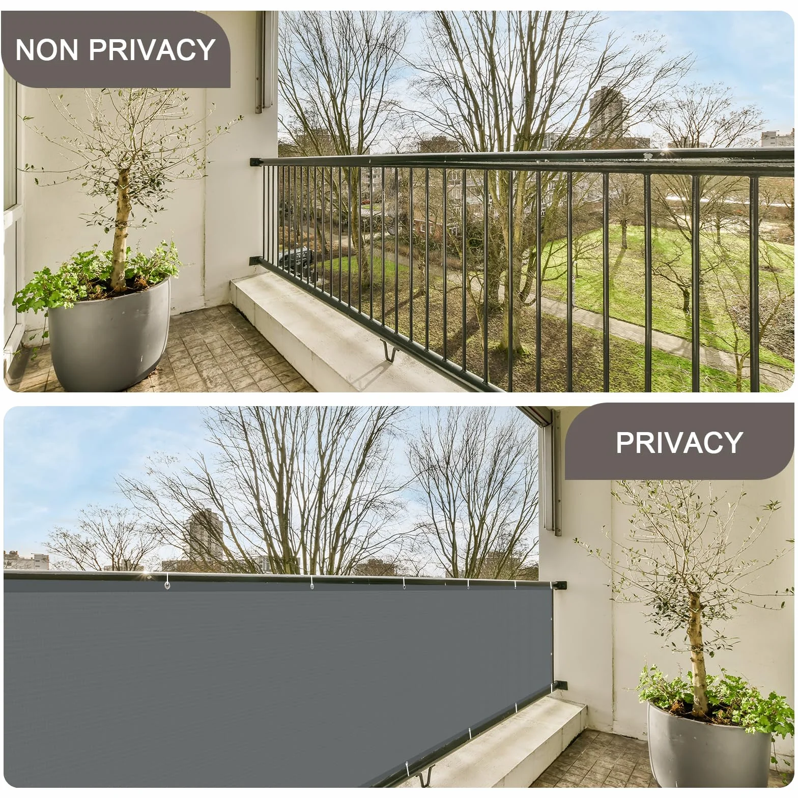 SUNNY GUARD Brise Vue Balcon 90x300cm Cache Vue Balcon, Protection UV, Coupe-Vent et Imperméable, Anthracite