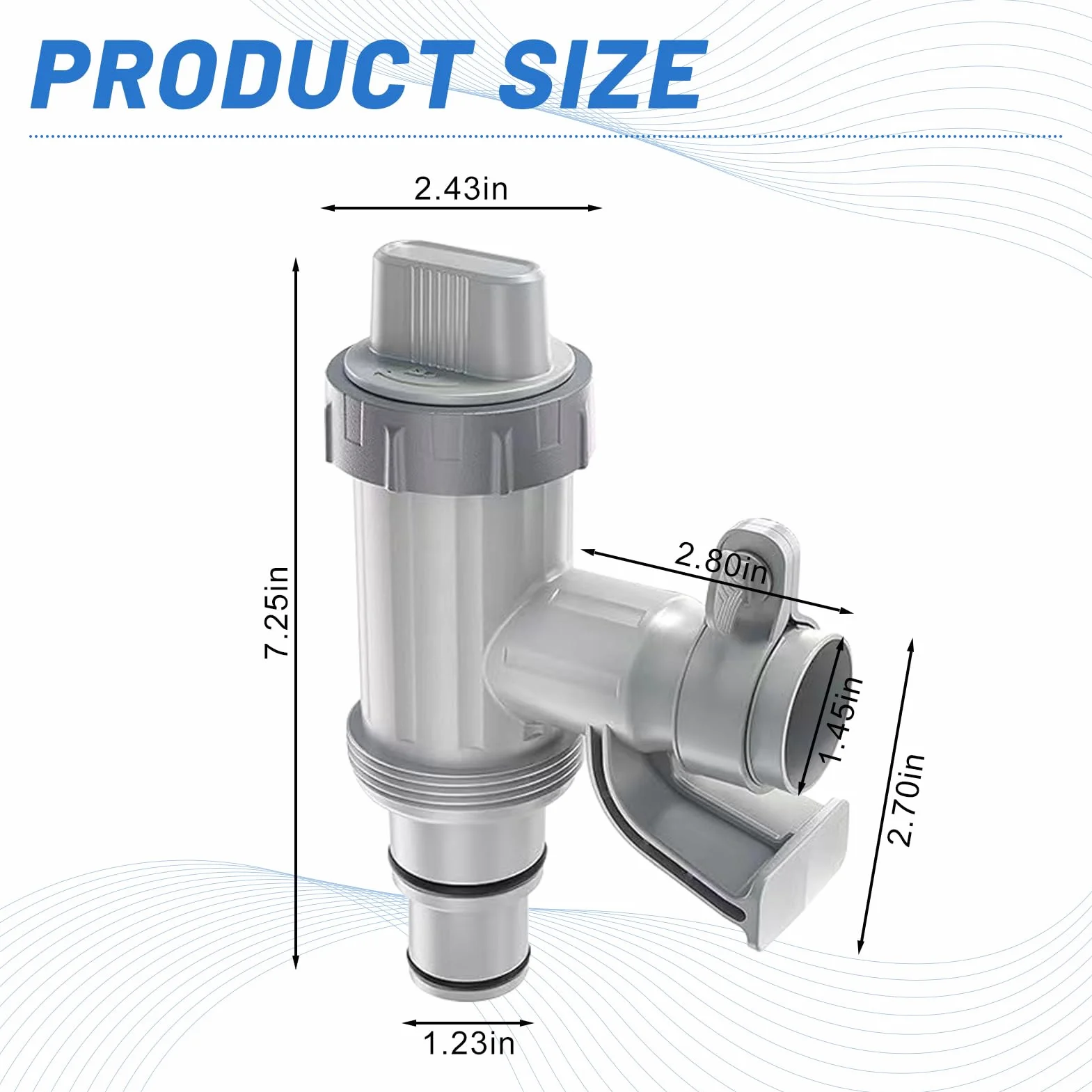 Robinet de Piscine 2 en 1 Valve à Piston Pièces de Rechange Accessoire Intex Bestway Coleman Robinet d'Arrêt Piscine Hors Sol