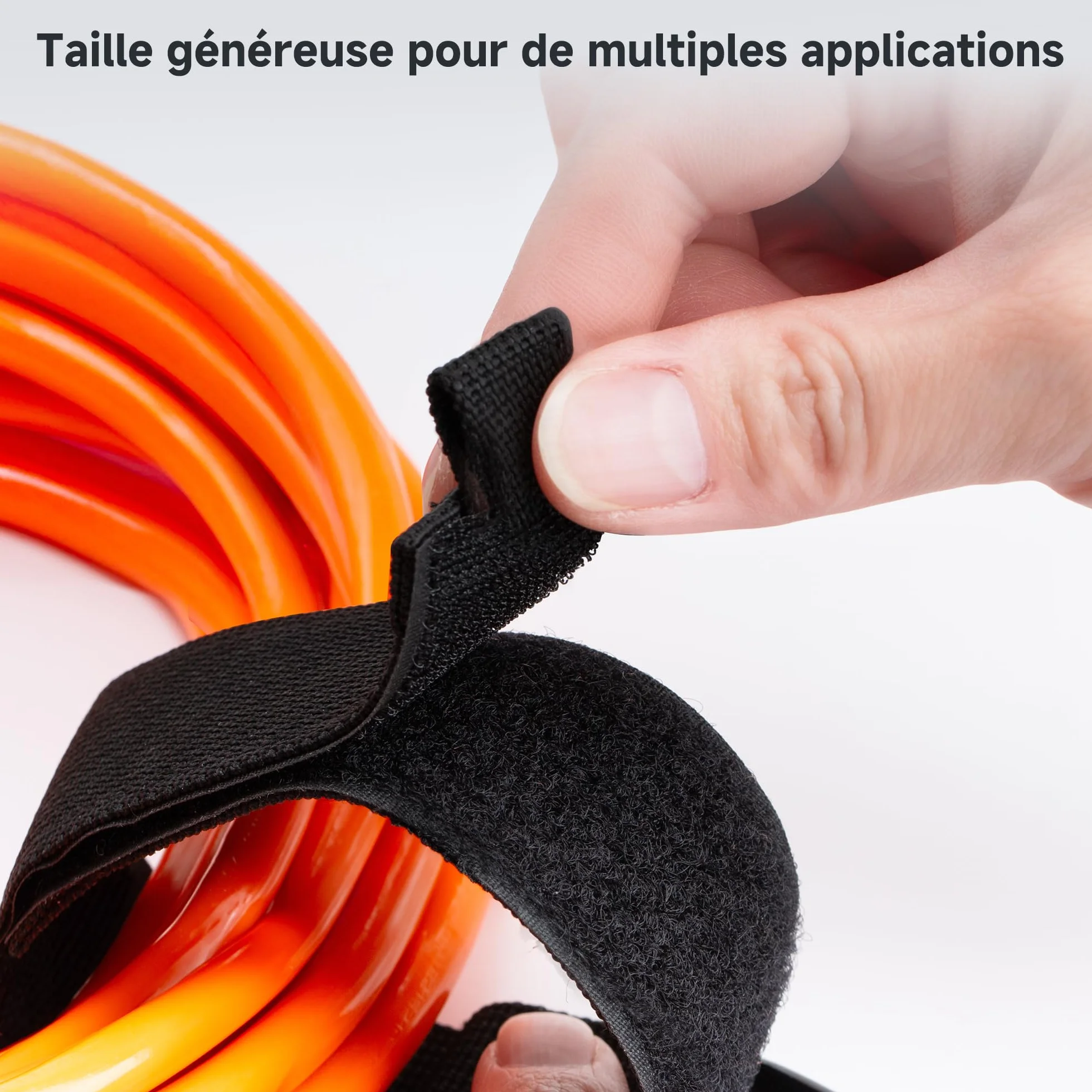 Cable Matters Paquet de 5 Sangles d'organisation de cordons d'extension robustes avec boucle en métal, capacité de charge de 36 kg, support de cordon d'extension avec sangles à crochets de 40 x 3,8 cm
