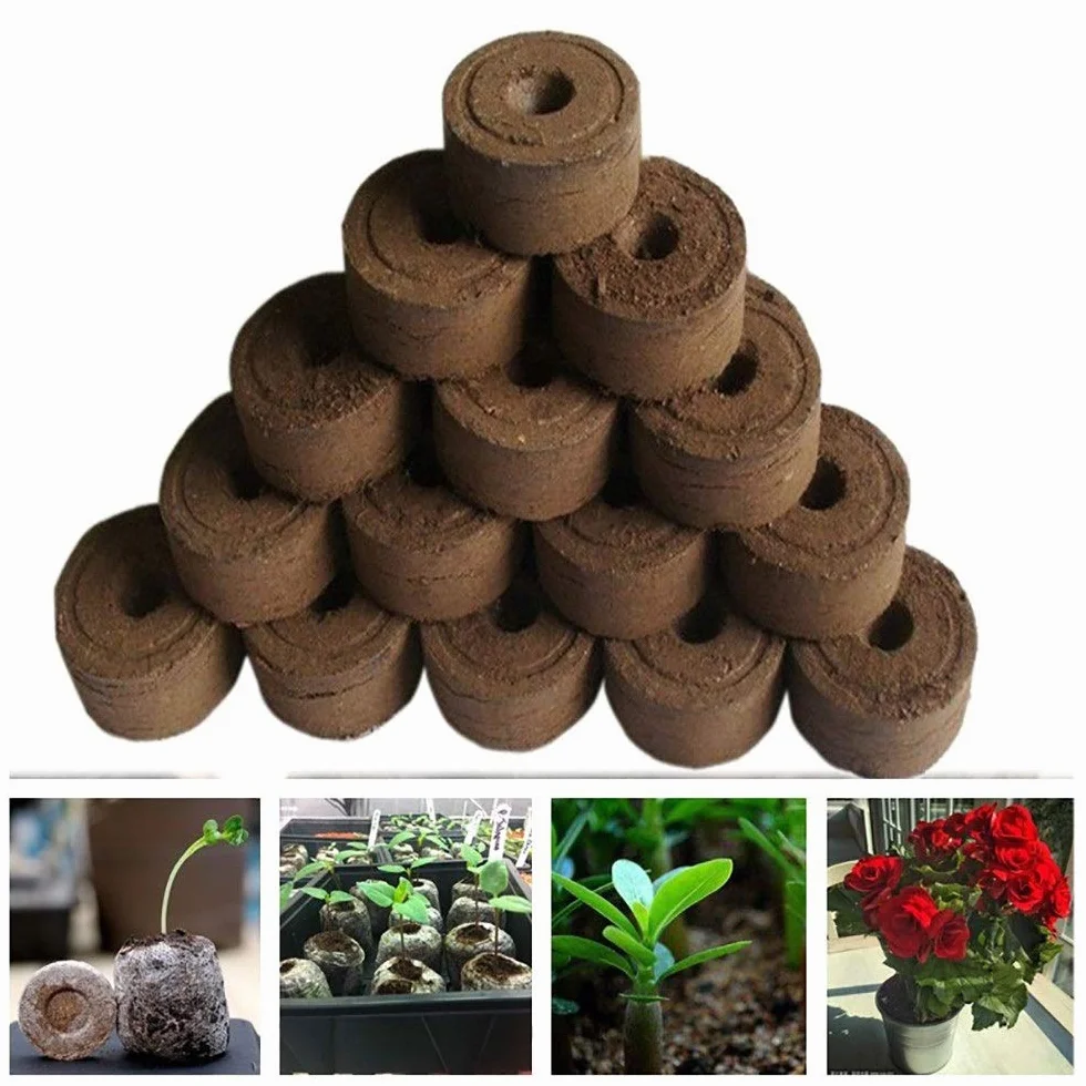 Pastille de Tourbe Compressée Granulés Bouchons Culture Plantes Jardinage 5 Pack