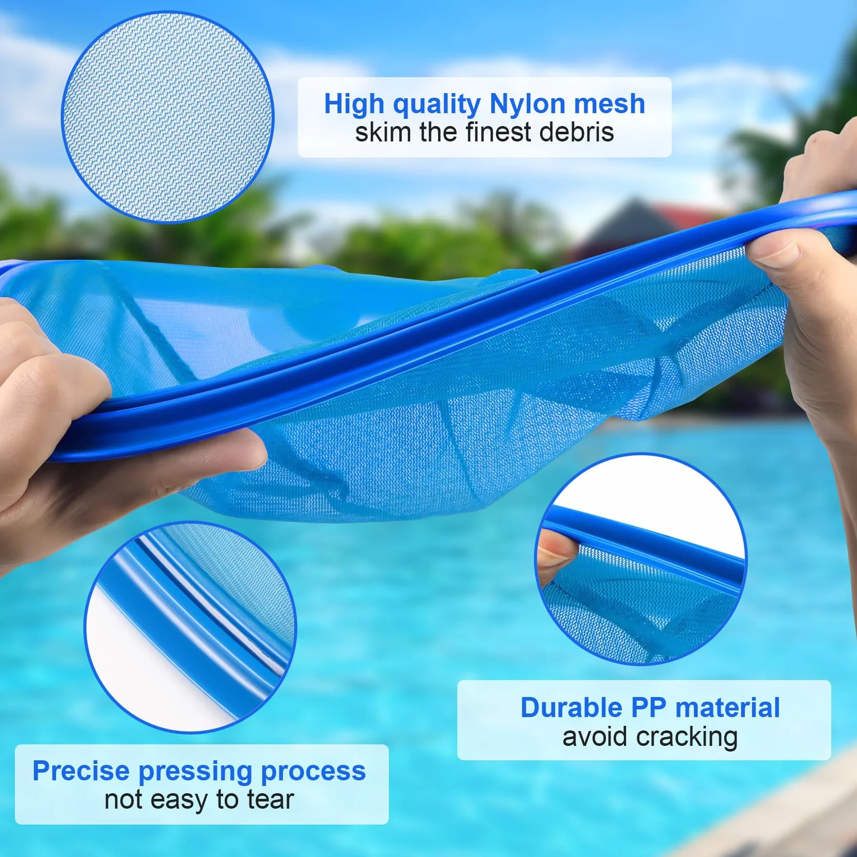 Épuisette Piscine Télescopique 140cm Filet Nettoyage Fond Surface Bassin Spa