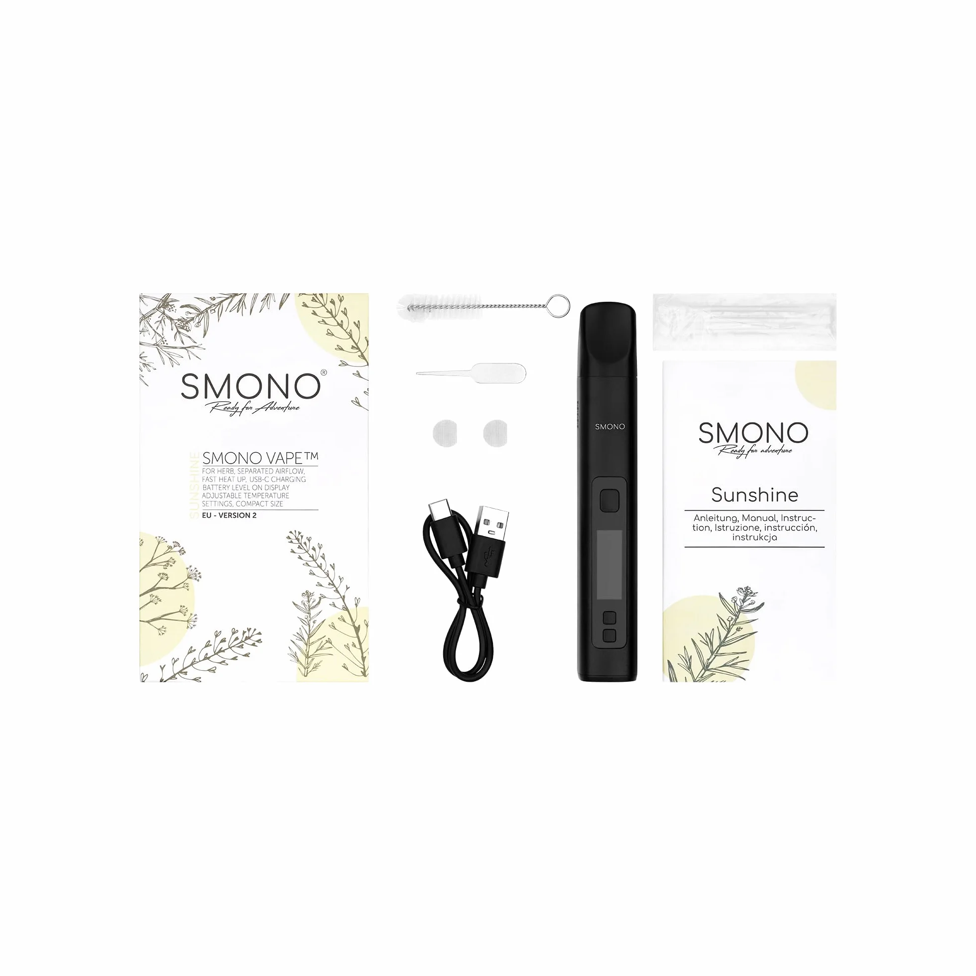 Smono Sunshine Vaporisateur Herbes Système Chauffage Hybride