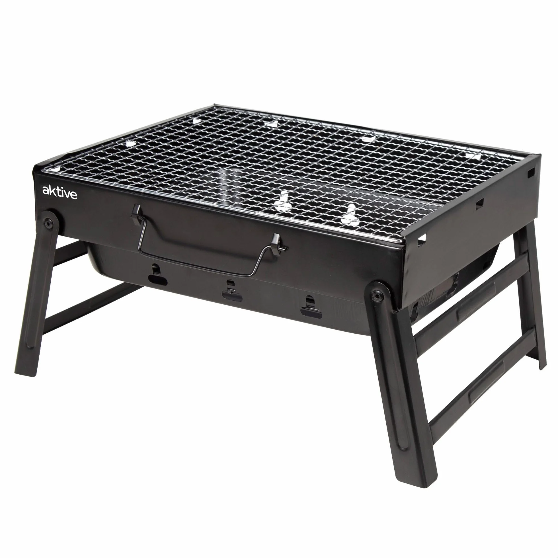 Aktive Barbecue portable pliant rectangulaire 40x28x20 cm noir