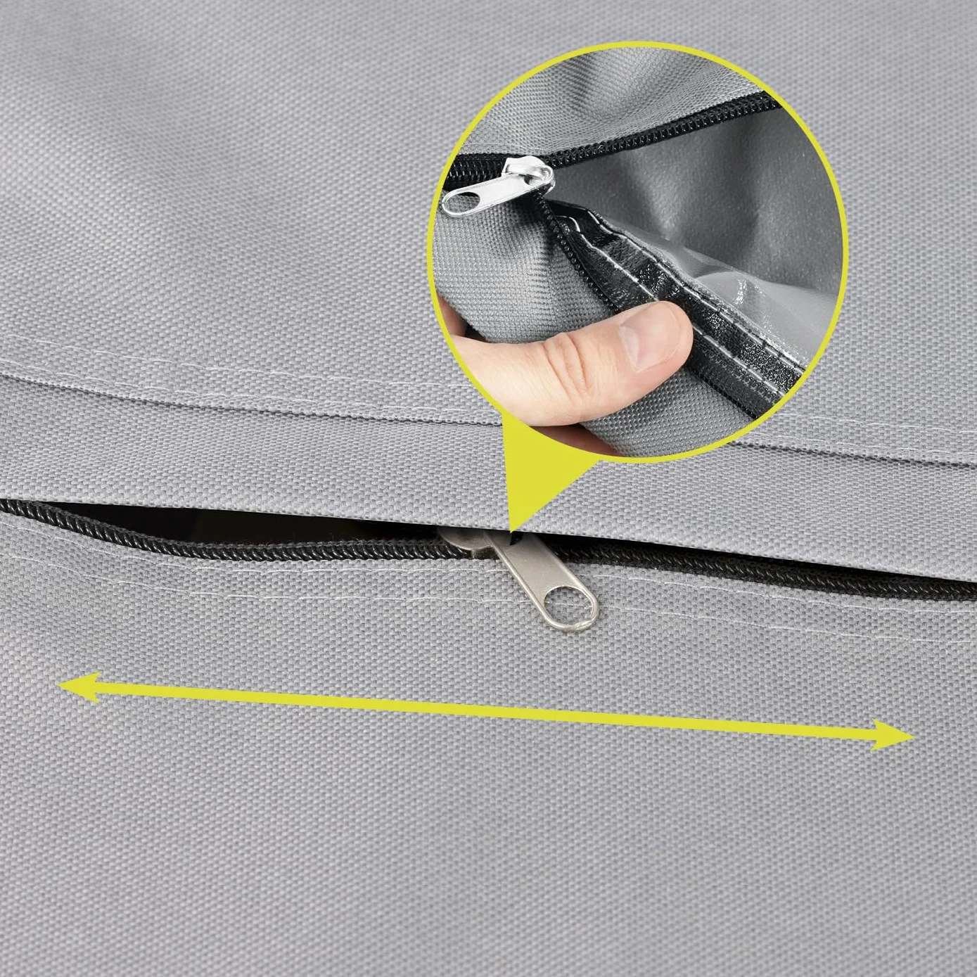 Hoberg Sac de rangement pour coussins 130x50x32 cm imperméable UV protection fermeture éclair robuste