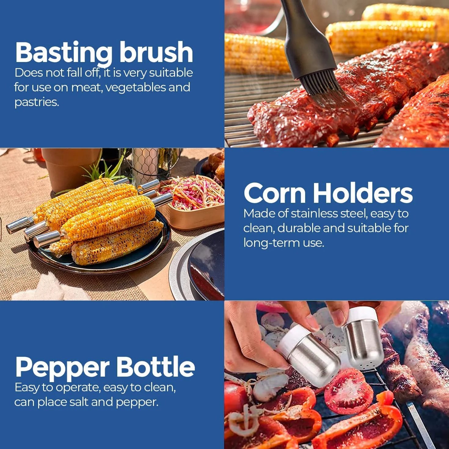 Edihome Kit Barbecue Acier Inoxydable 25 pièces Professionnel