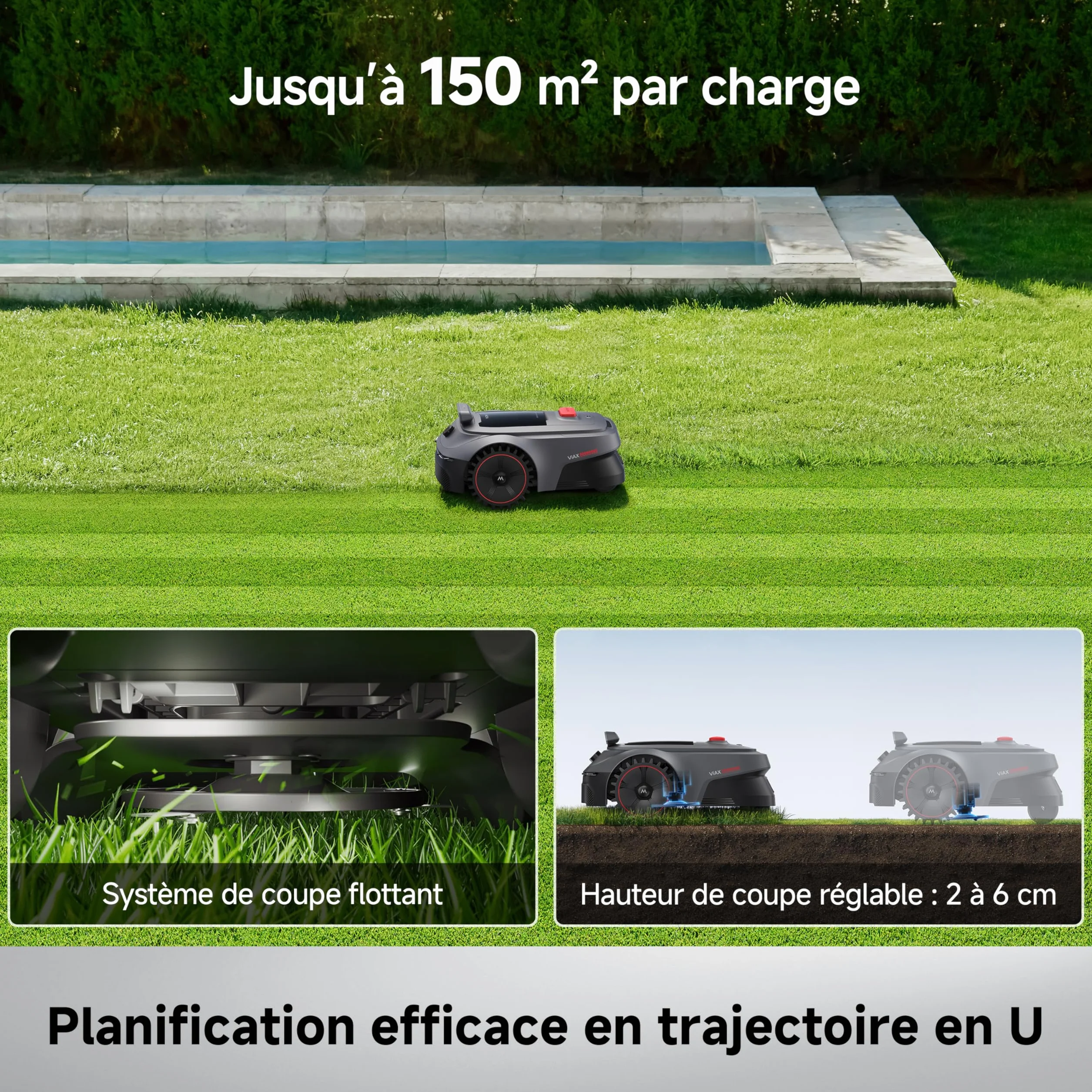 MOVA ViAX 500 Robot Tondeuse sans Fil 600 m² LiDAR 360° IA Double Vision