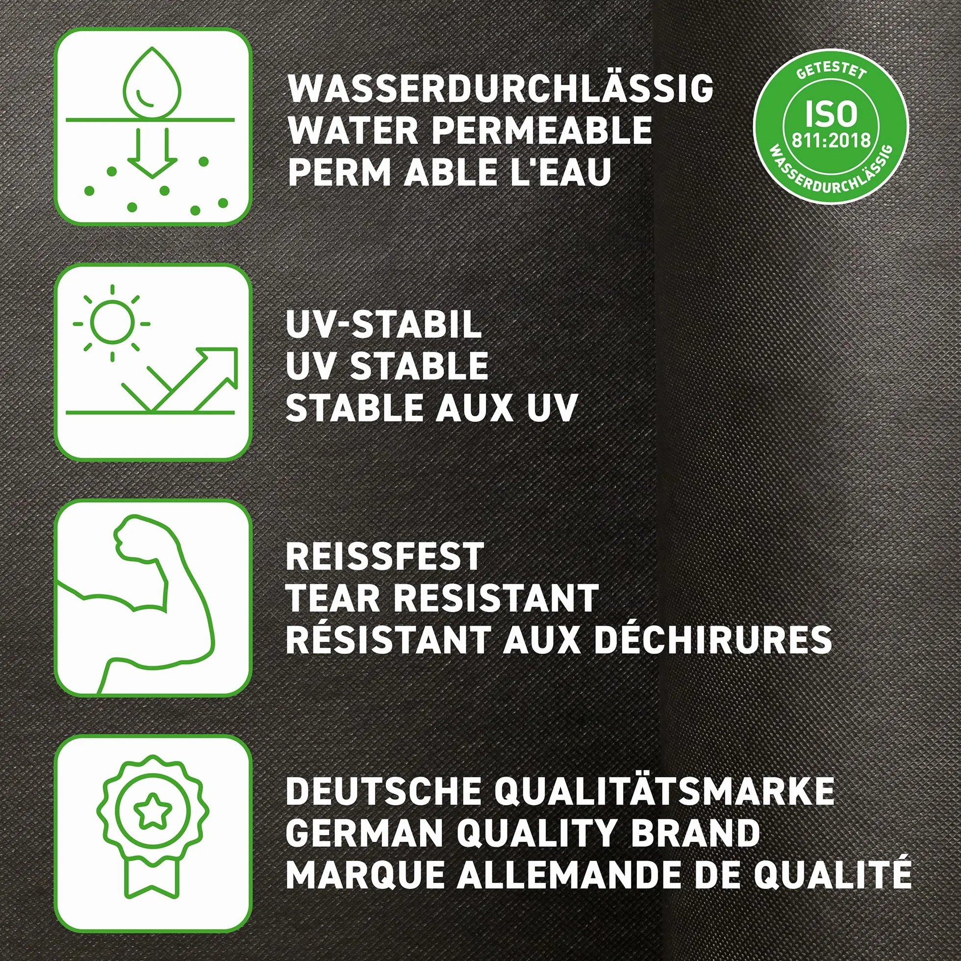 GardenMate Rouleau Toile Anti-Mauvaises Herbes Non Tissé 150g/m2 1m x 50m