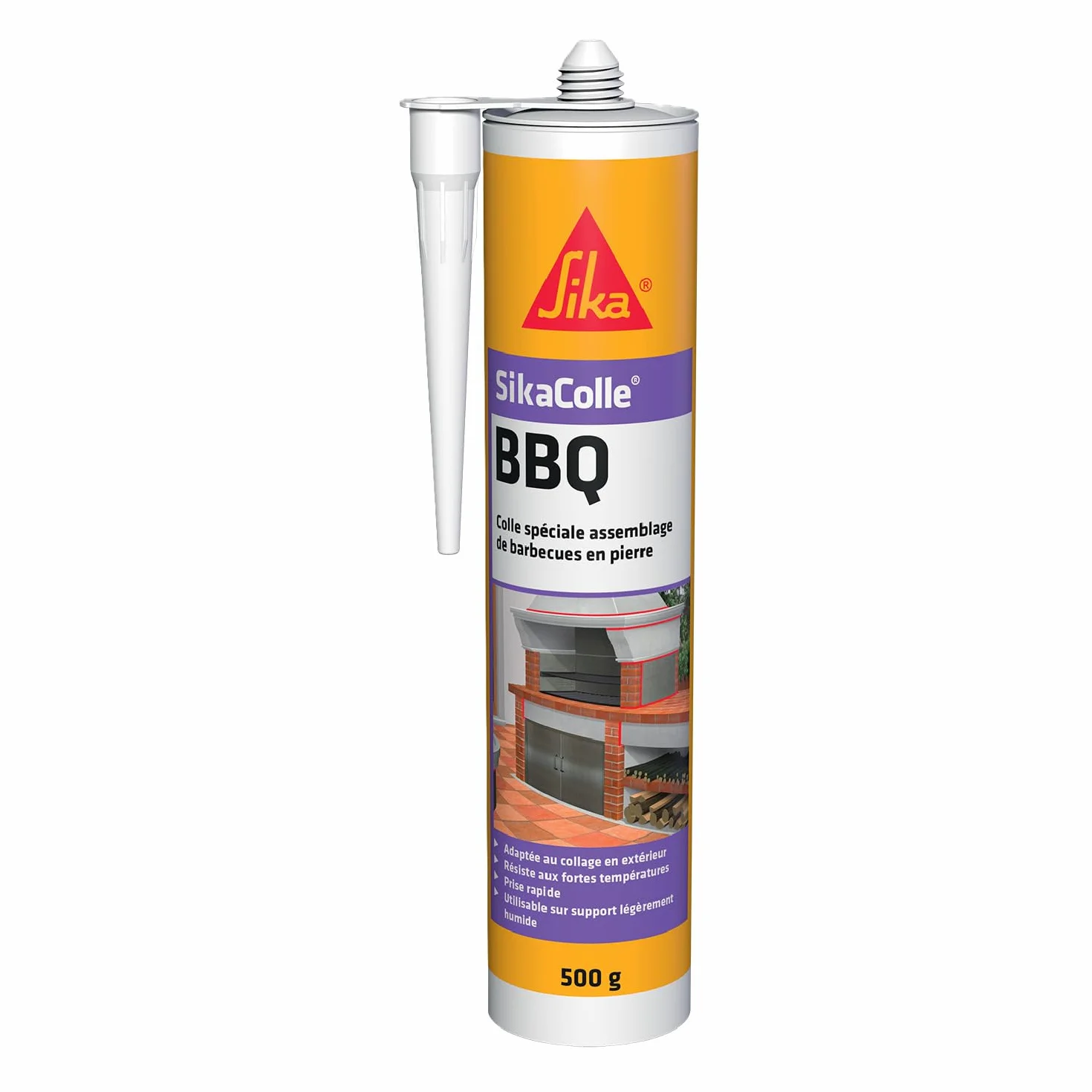 SIKA - Colle spéciale assemblage de petits barbecues en pierre - SikaColle BBQ Beige Clair - Extérieur - Bonne résistance à l'humidité et à la chaleur - Sans solvant - 500g