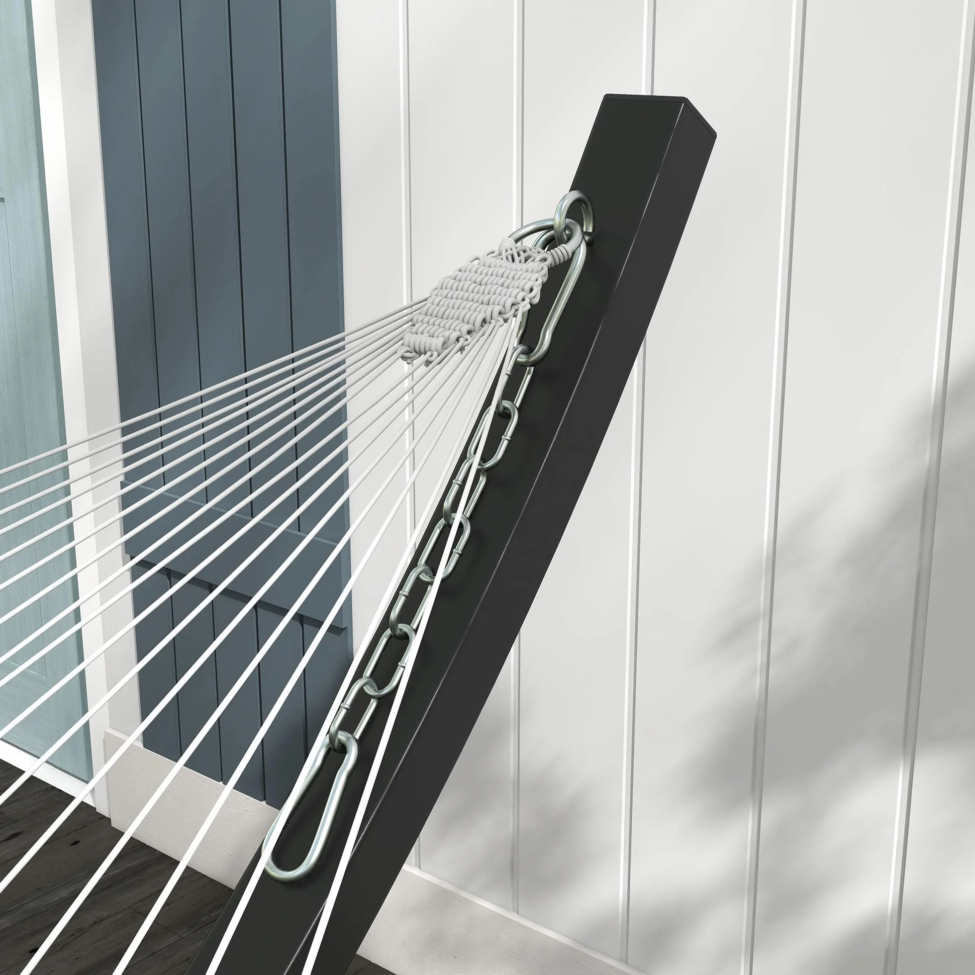 Outsunny Support Pied de hamac métal époxy 360 cm pour hamacs 270-330 cm Gris