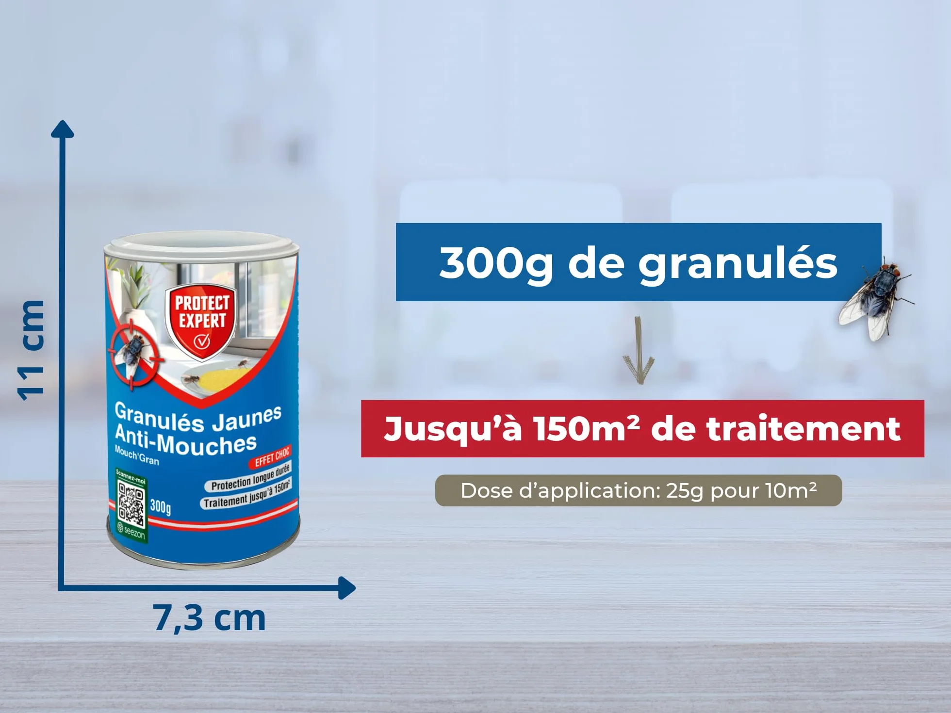 Protect Expert Granulés Anti Mouches 300g - Très Forte Appétence - Efficacité Rapide - Spécial Infestation