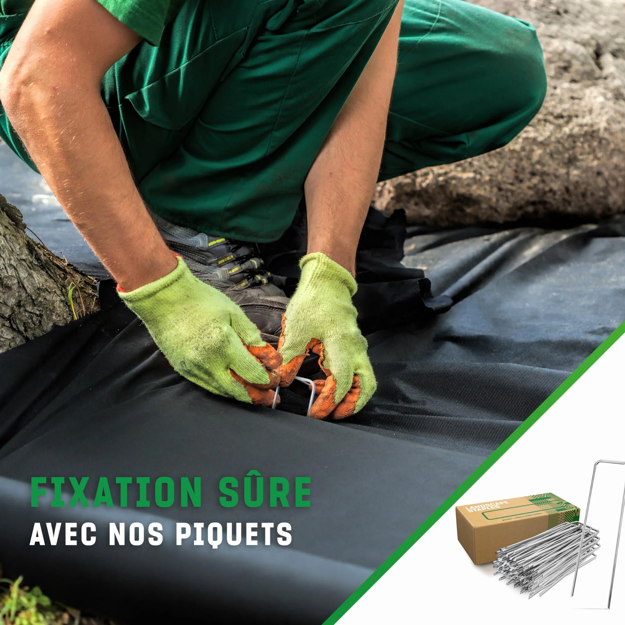 GardenGloss Toile de Paillage Anti Mauvaises Herbes 50m2 50g/m2 Géotextile Indéchirable Perméable à l'eau Stable Aux UV 50m x 1m 1 Rouleau