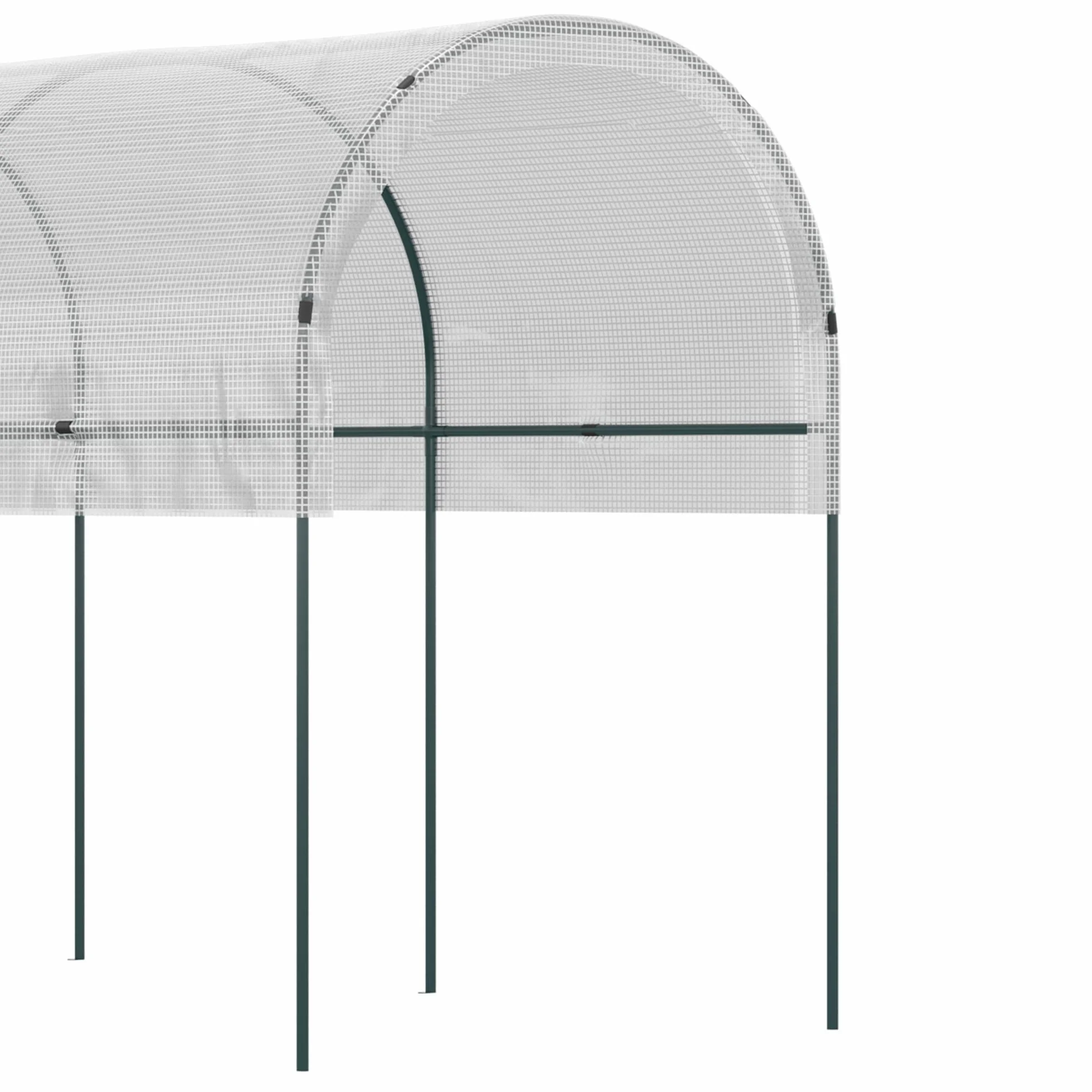 Outsunny Serre de Jardin Acier 400x120x170 cm Transparent pour Légumes