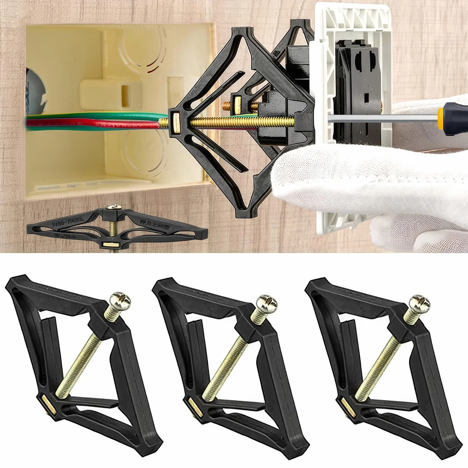 Lot de 10 tiges de Support de Cassette de Type 86 Accessoires d'électricien Support de boîte de Prise Murale Outil de réparation