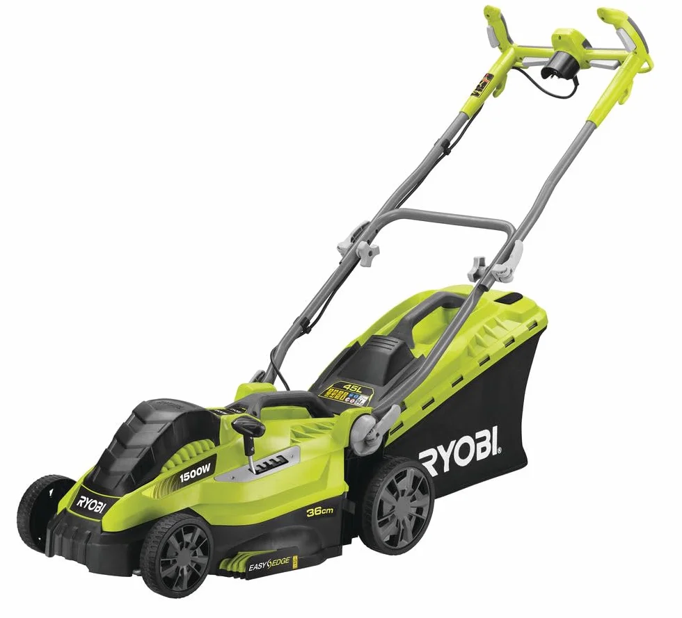 RYOBI Tondeuse Électrique 1500W RLM15E36H 36cm 45L Bac Semi-Rigide Réglage Centralisé