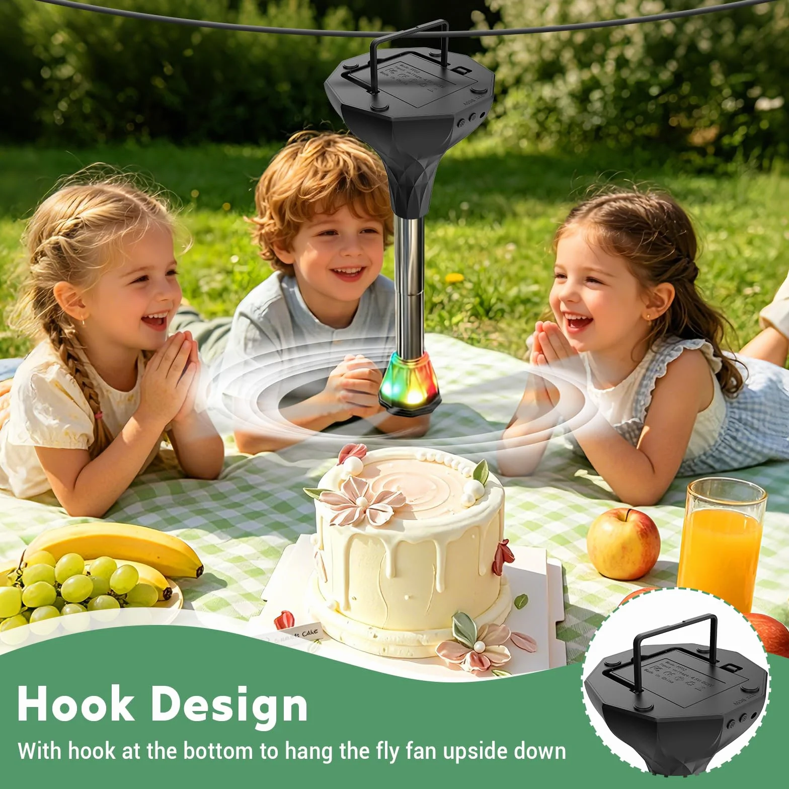 Ventilateur Anti-Mouche Rechargeable de Table, Lot de 4, pour Intérieur et Extérieur