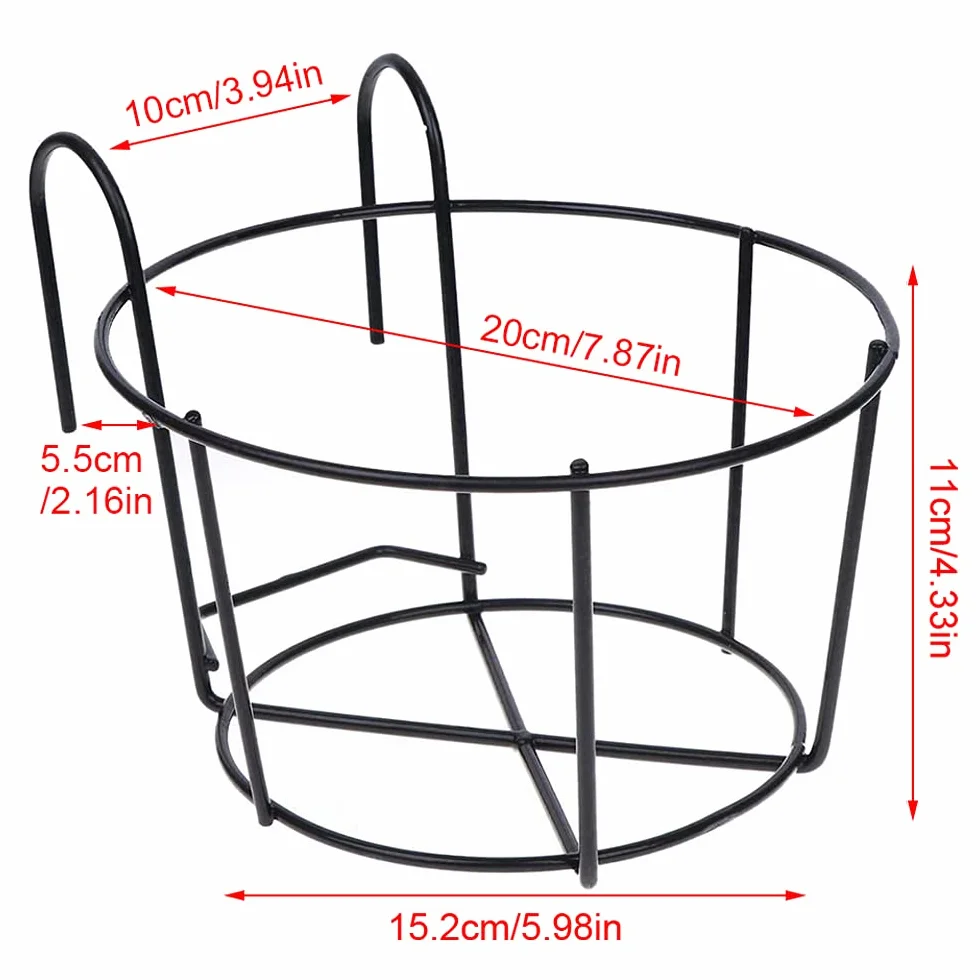 Support Fleurs Rond Crochet Jardinière Balcon Pot Métal Suspendu 2 Pièces