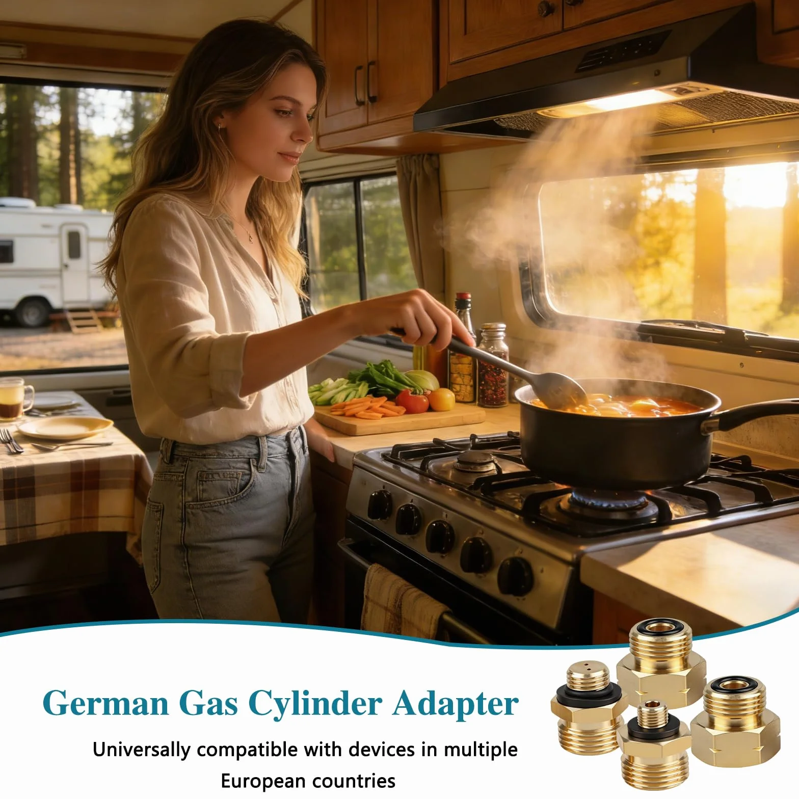 Adaptateurs Bouteille de Gaz Laiton M10 W20 M14 M21.8 pour Camping