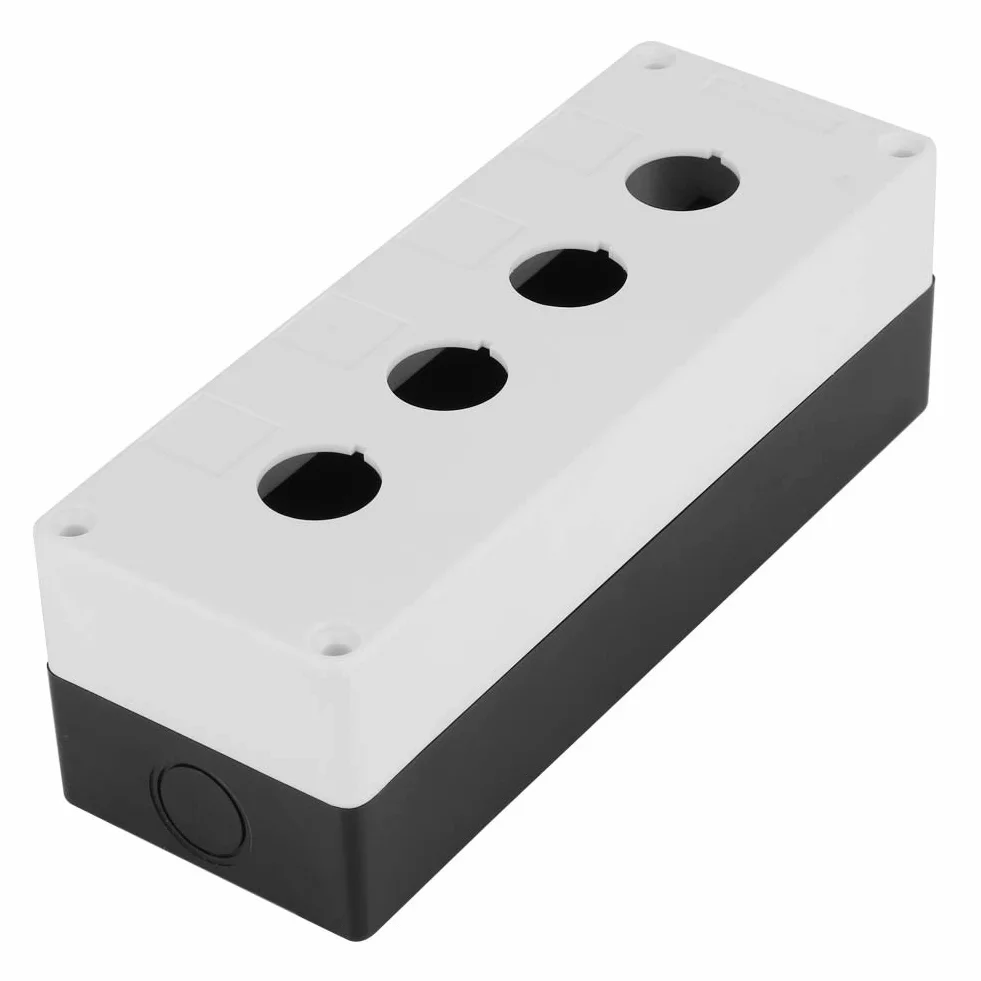 Boîte de Commutateur 22mm Cas Protecteur de Boîte de Bouton Poussoir de Quatre Trous Imperméable YWBL-WH (blanc)