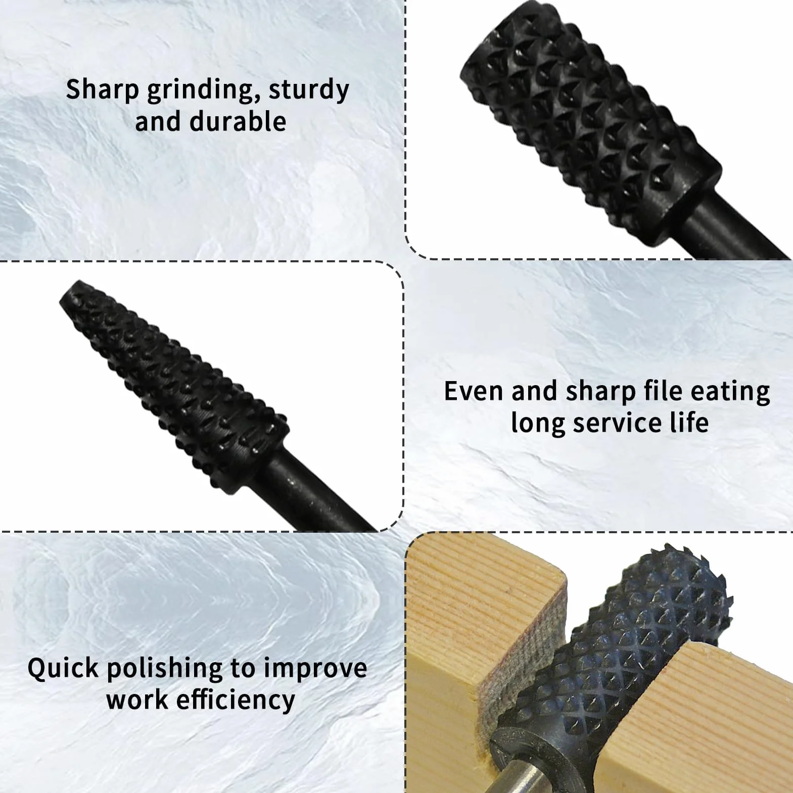 5Pcs Ensemble de Râpes Rotatives pour Fraises,Outil de Sculpture sur Fraise Metal Bois,Gouges Sculpture Bois,Cylindrique de Gravure Rotatif Burres Pour Travail du Bois,Métal Polissage,Gravure.
