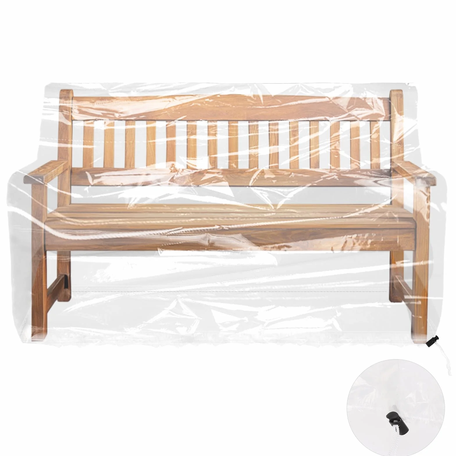 Housse de protection pour banc de jardin 2 places 135 x 80 x 75 cm Transparent