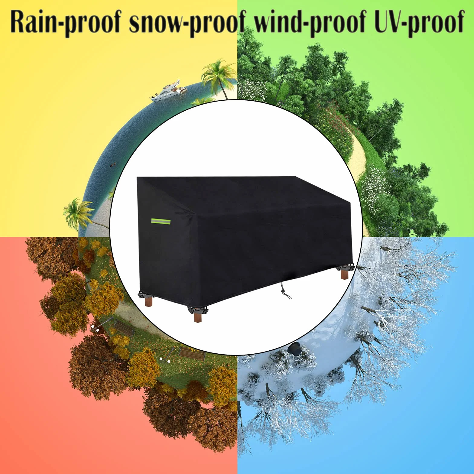 Housse de protection 3 places imperméable 600D Oxford pour meubles de jardin