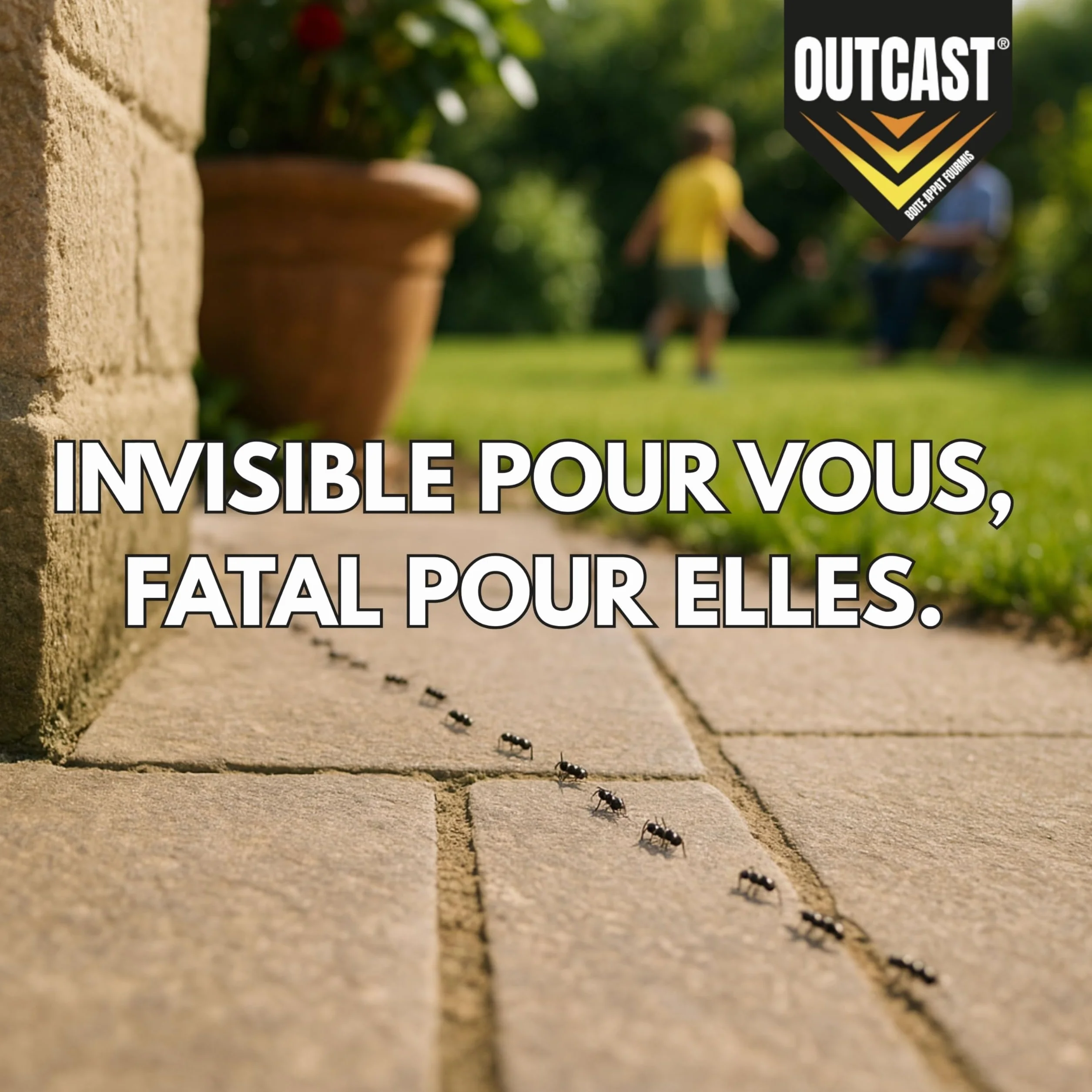 Outcast Boîte Appât Anti Fourmis en Gel Piège Intérieur Extérieur Élimination Colonies Fourmi Action Retardée 3 Pièges