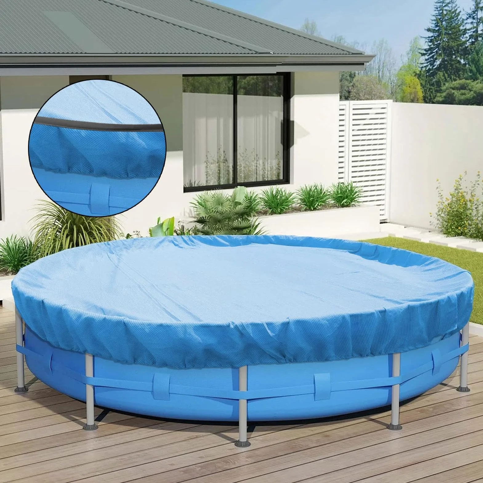 Bandes de margelle PE 61 cm pour piscine creusée - Clips d'adaptation réutilisables