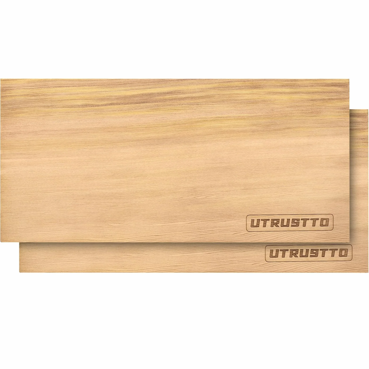 Planches en bois de cèdre pour barbecue - Lot de 2 - Naturel