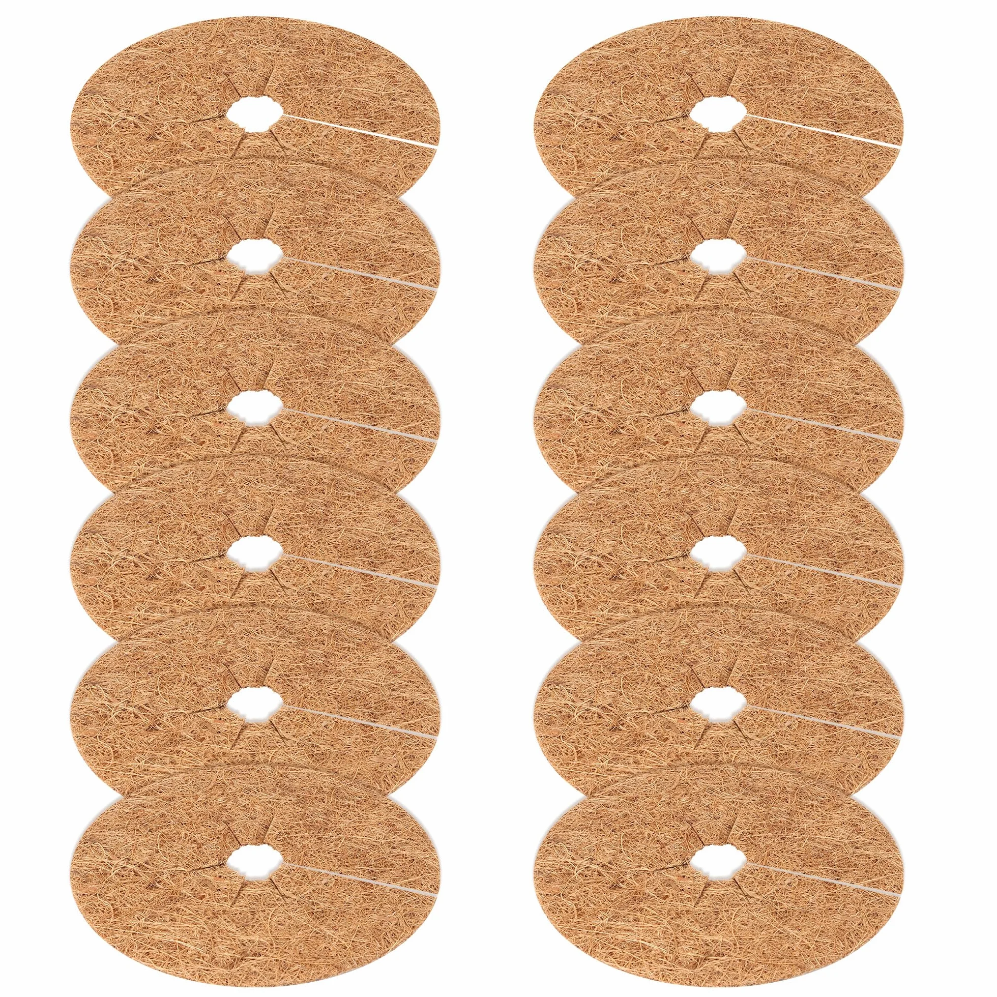 12 pièces Tapis de Coco Plantes 20cm Disque de Protection Plante Paillis Pot Anneau Protection Racines