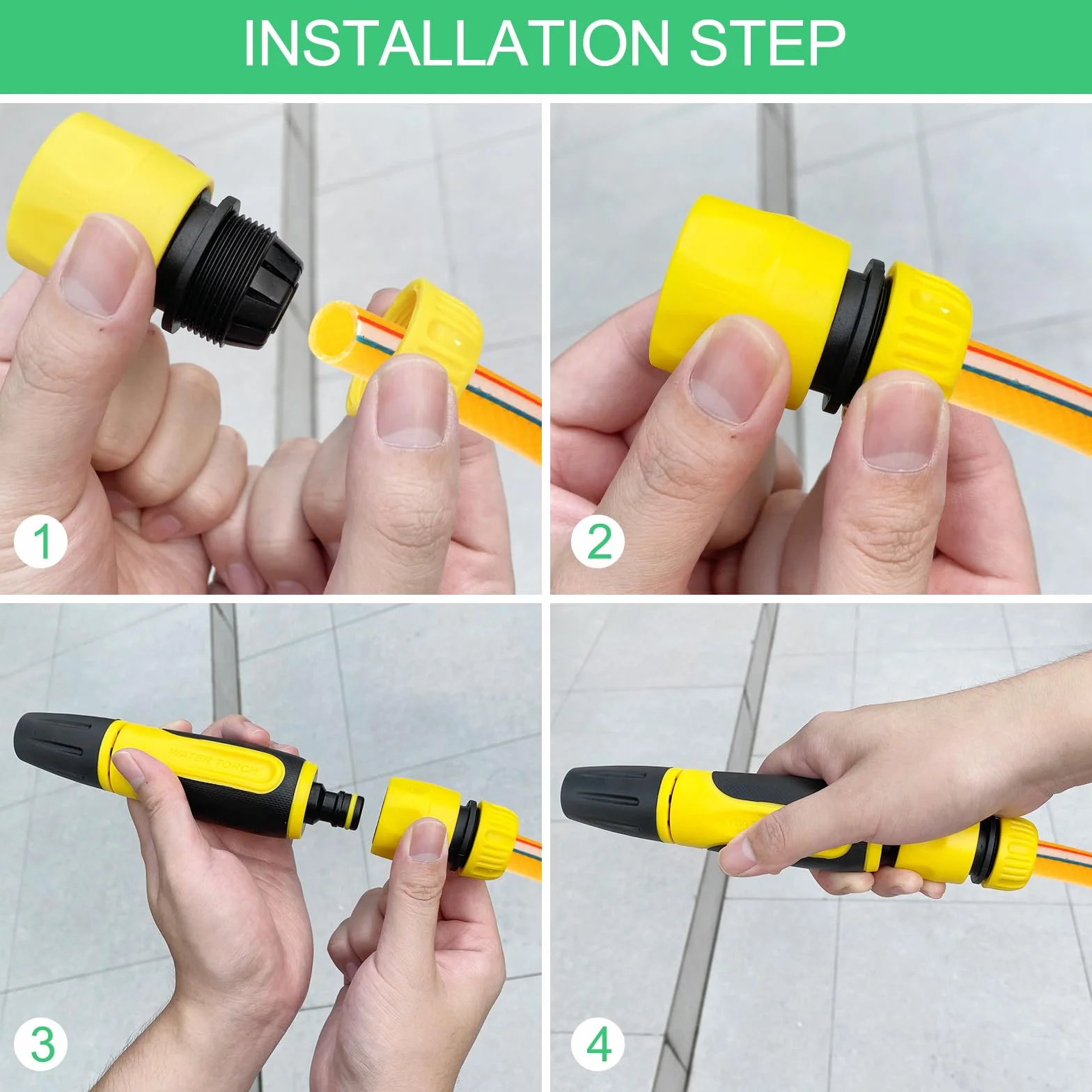 Pistolet d'arrosage haute pression réglable pistolet à eau avec raccords de tuyau adaptateur