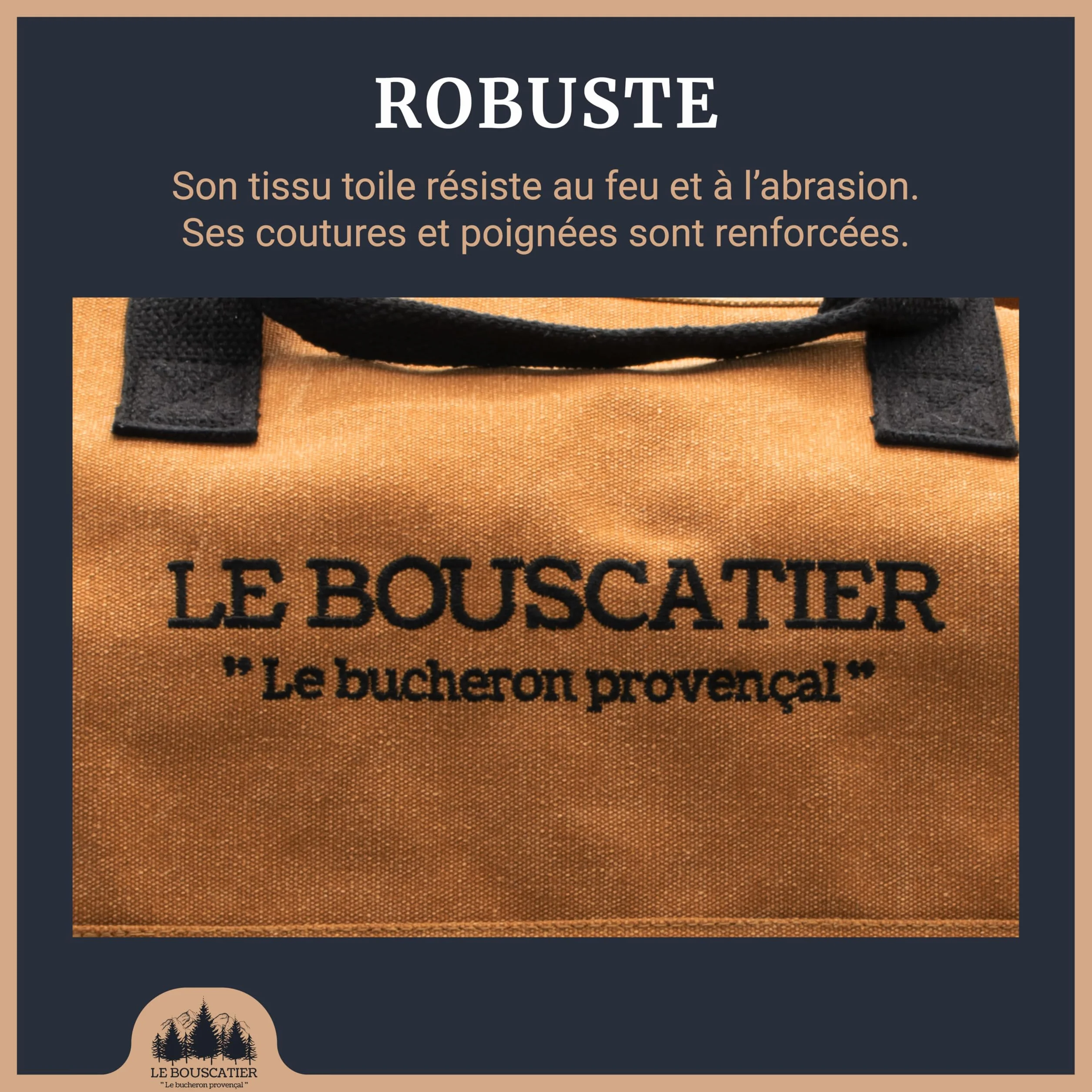 Sac de transport bois de chauffage 60x46x26cm 50L Panier multi usage extra large pour poêle cheminée brasero