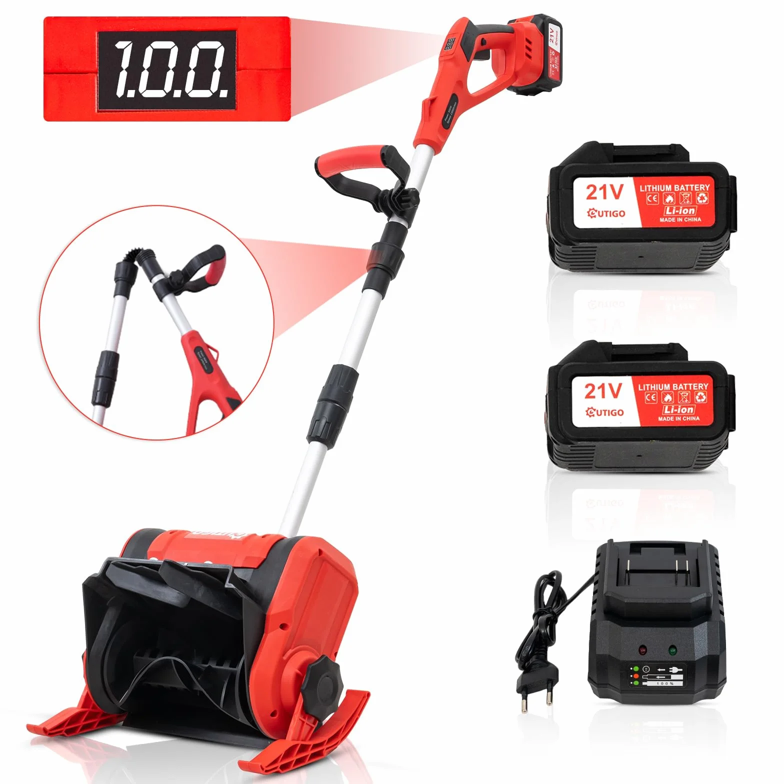 OUTIGO Souffleuse à Neige Rechargeable sans Fil 900W, Largeur 23 cm, Distance Projection 8 m