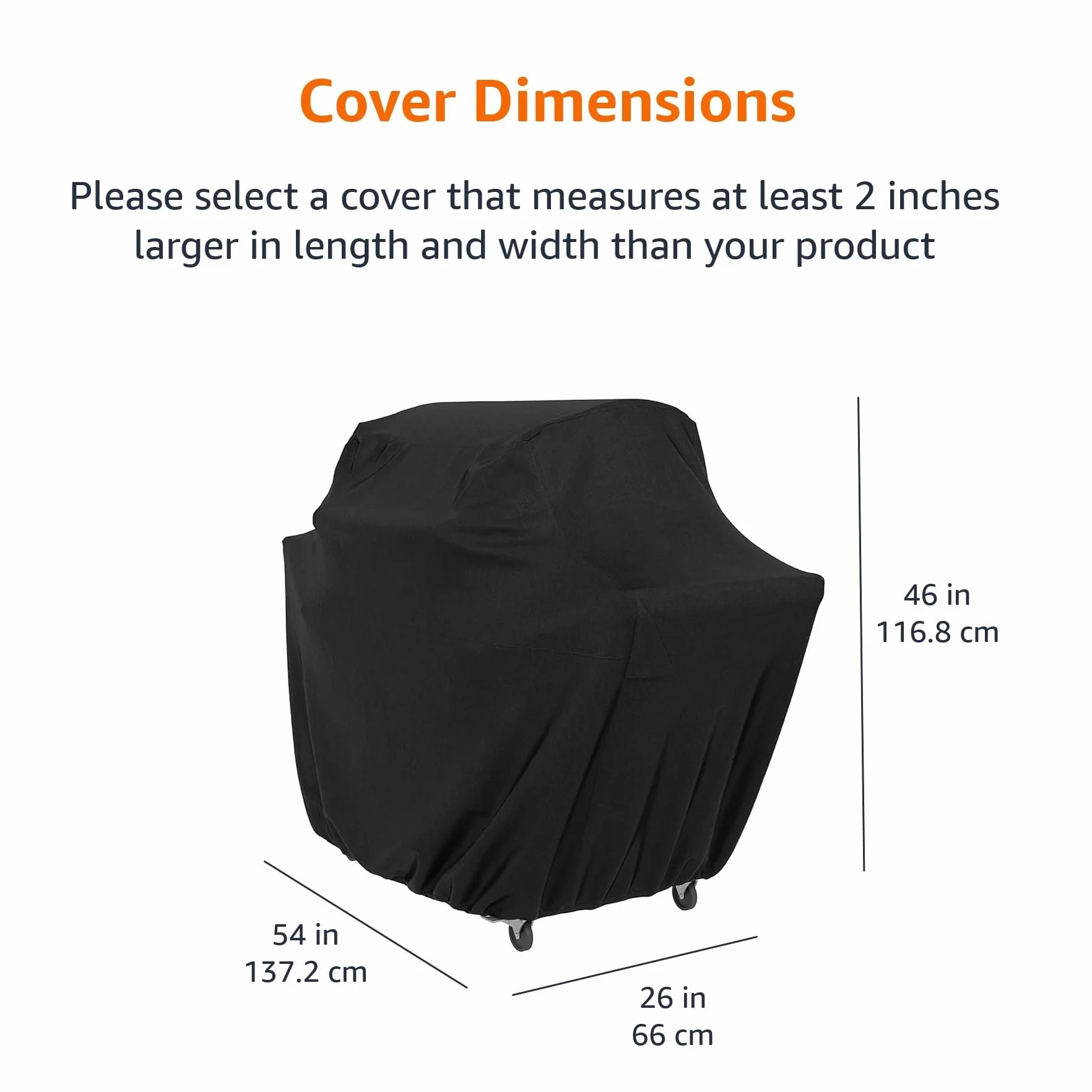 Amazon Basics Housse pour barbecue à gaz, résistante à l'eau, 137 x 57 x 117 cm, Noir
