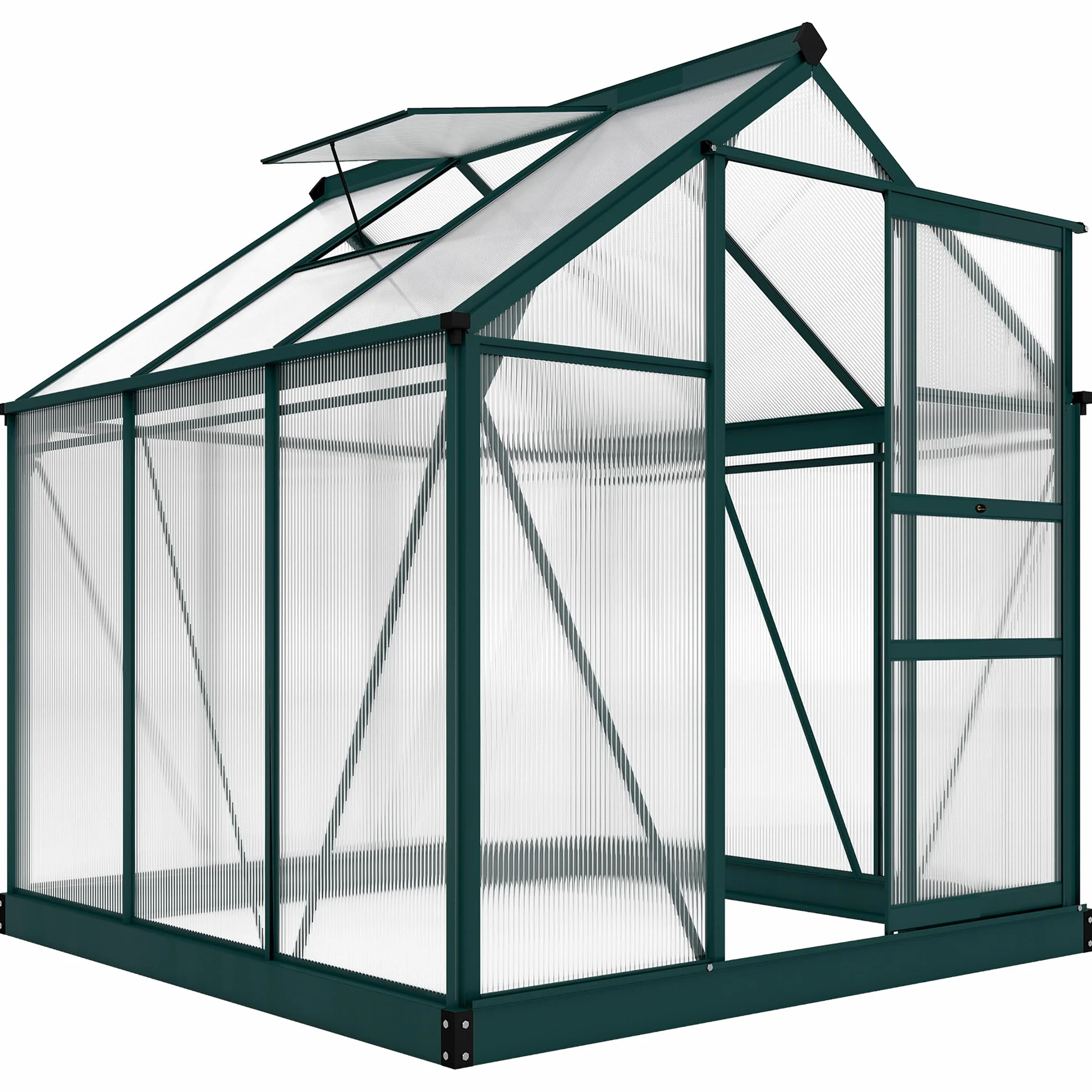 Outsunny Serre de Jardin Polycarbonate 3,65 m² 190 x 192 x 201 cm résistant aux UV