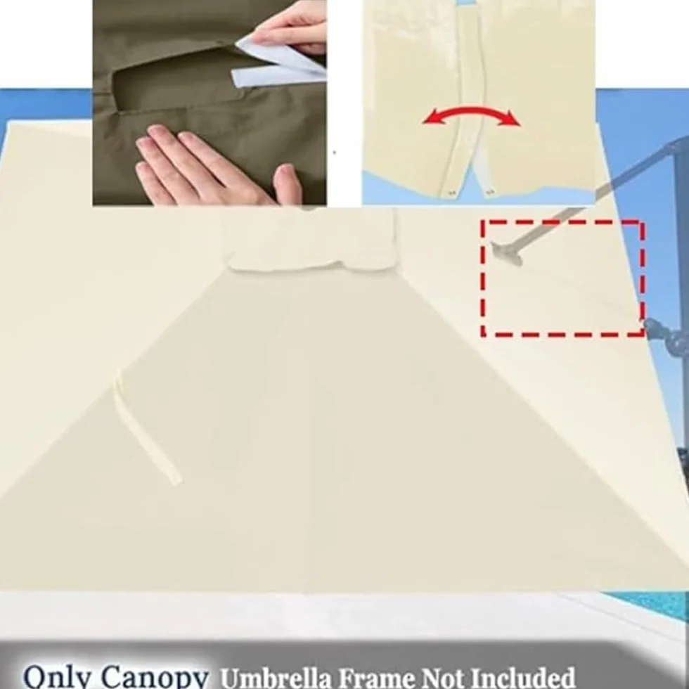 Housse De Rechange Parasol Déporté 2.5x2.5m 3x4m Toile Résistant Aux UV Green 4x3m