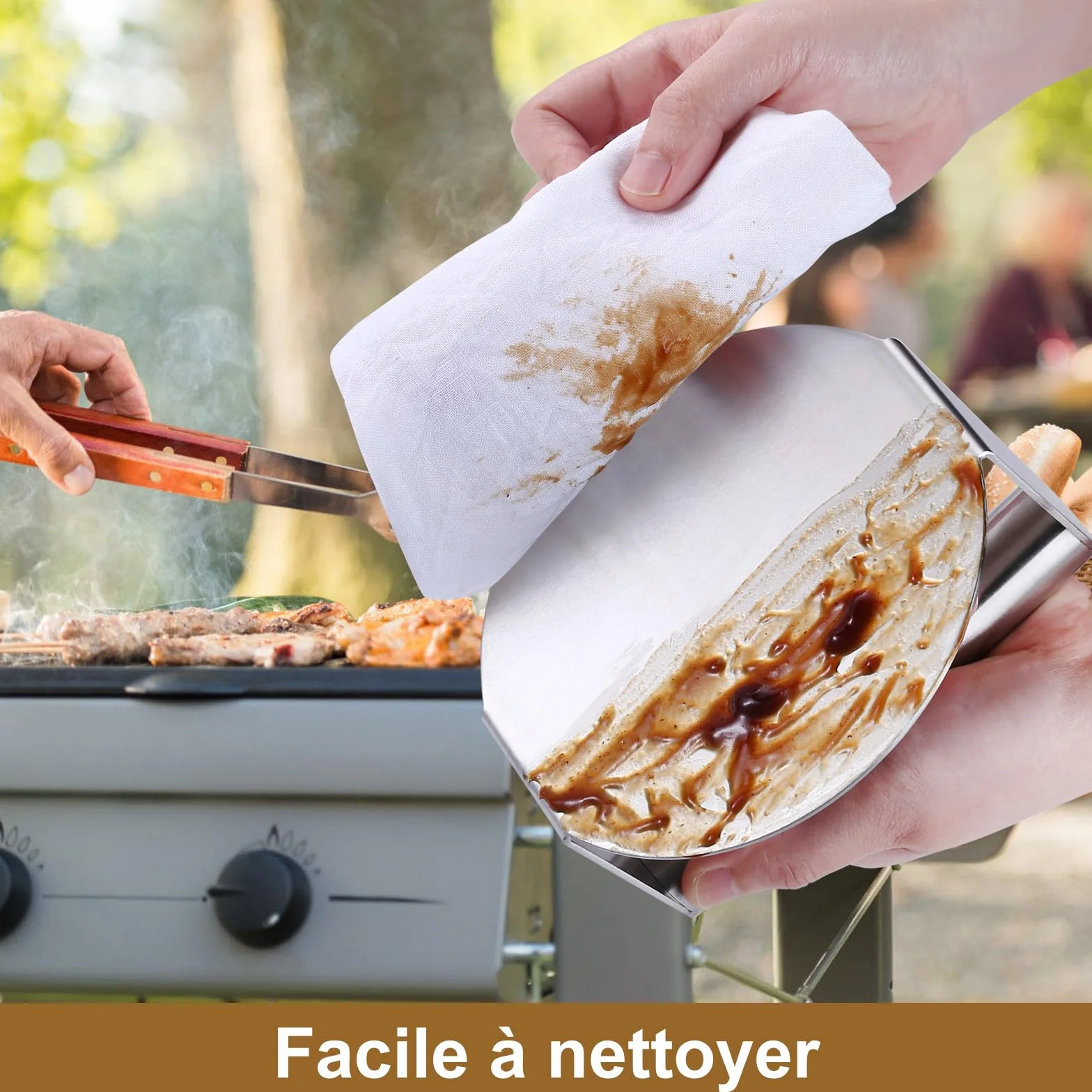 GWHOLE Presse Steak Haché Antiadhésive en Acier Inoxydable 304 pour Hamburger Smash Burger