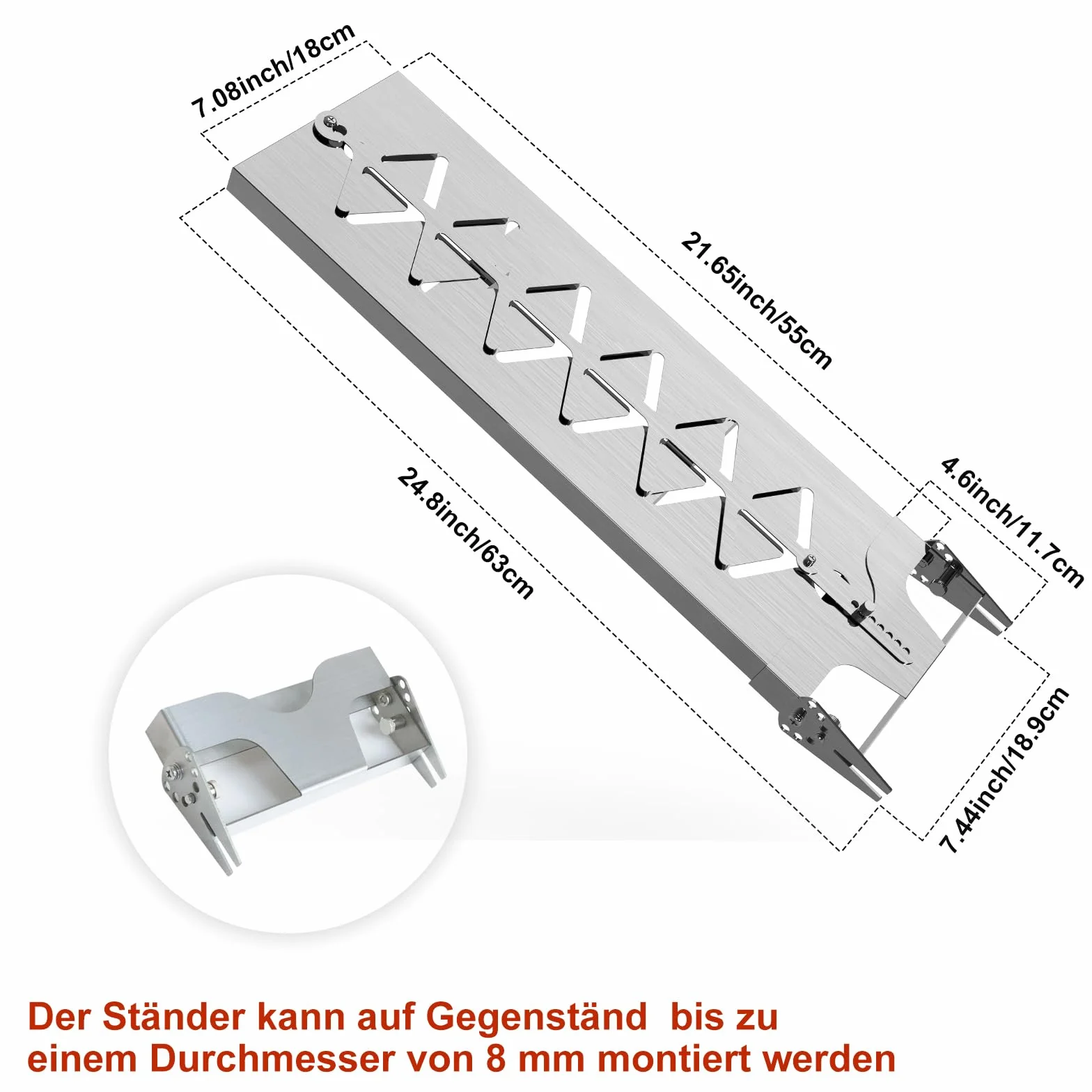 Planche à saumon en acier inoxydable 18 cm - Support pour saumon flambé - Convient pour brasero et barbecues
