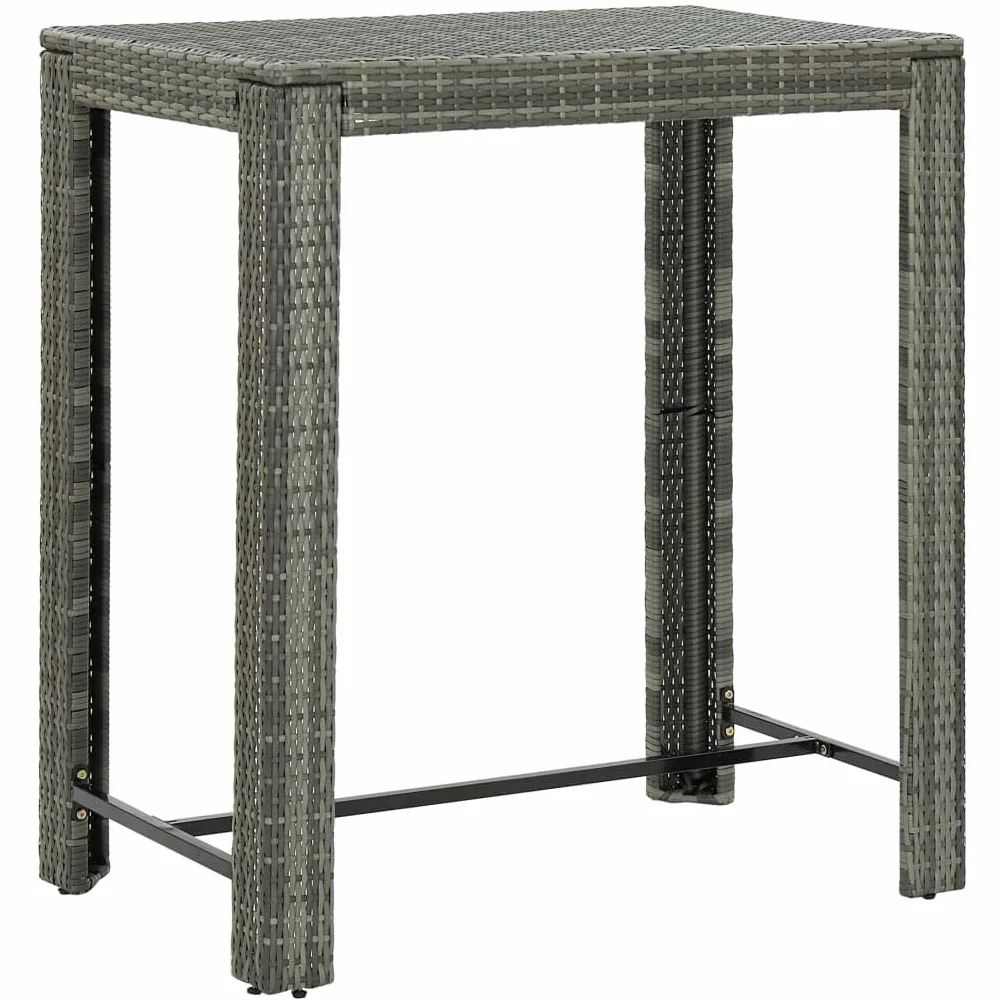 Table de Bar de Jardin Résine tressée 100x60,5x110,5 cm Gris