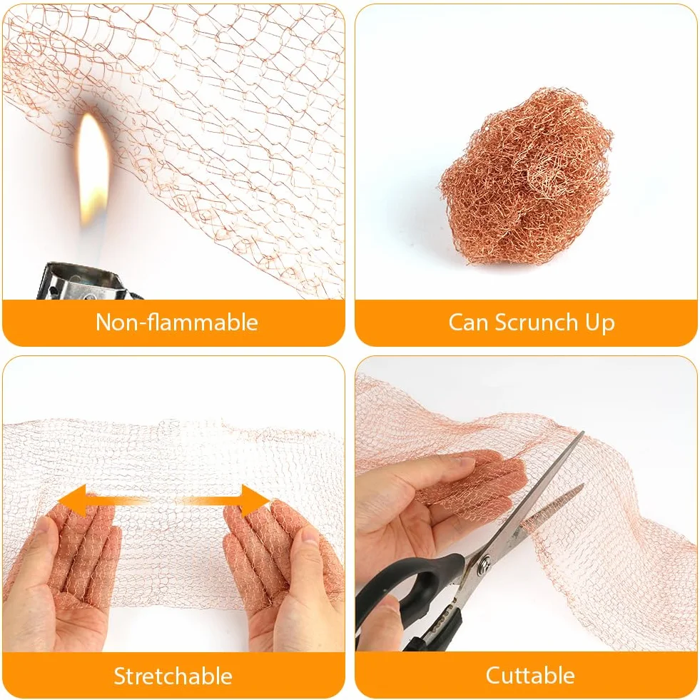 Grillage Anti Rongeur en Cuivre 3Mx12.7CM OFFCUP 2pcs Protection Jardin