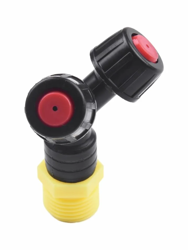 Cyclone Buse de pulvérisation réglable 4 points plastique pour arroseur agricole atomiseur double tête noyau cuivre aluminium noir jaune