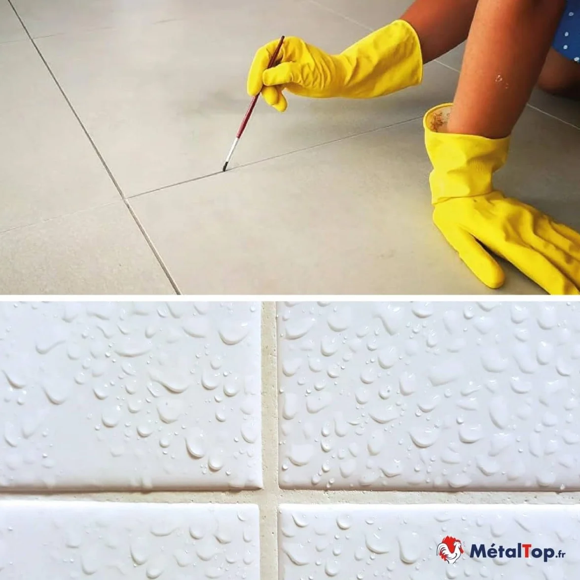 Métaltop - Hydrofuge Joint Carrelage - 1 L - Protection invisible contre l'eau, l'humidité et les taches pour joint absorbant