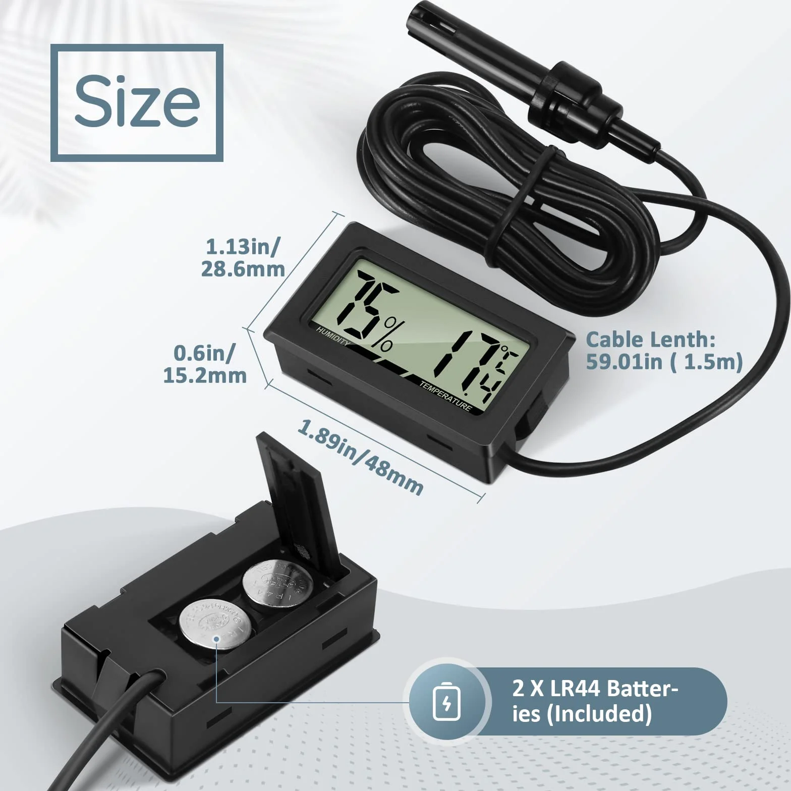 Thlevel Thermomètre Hygromètre Numérique avec Sonde Externe Jauge Température Humidité Mètre 3 Pièces